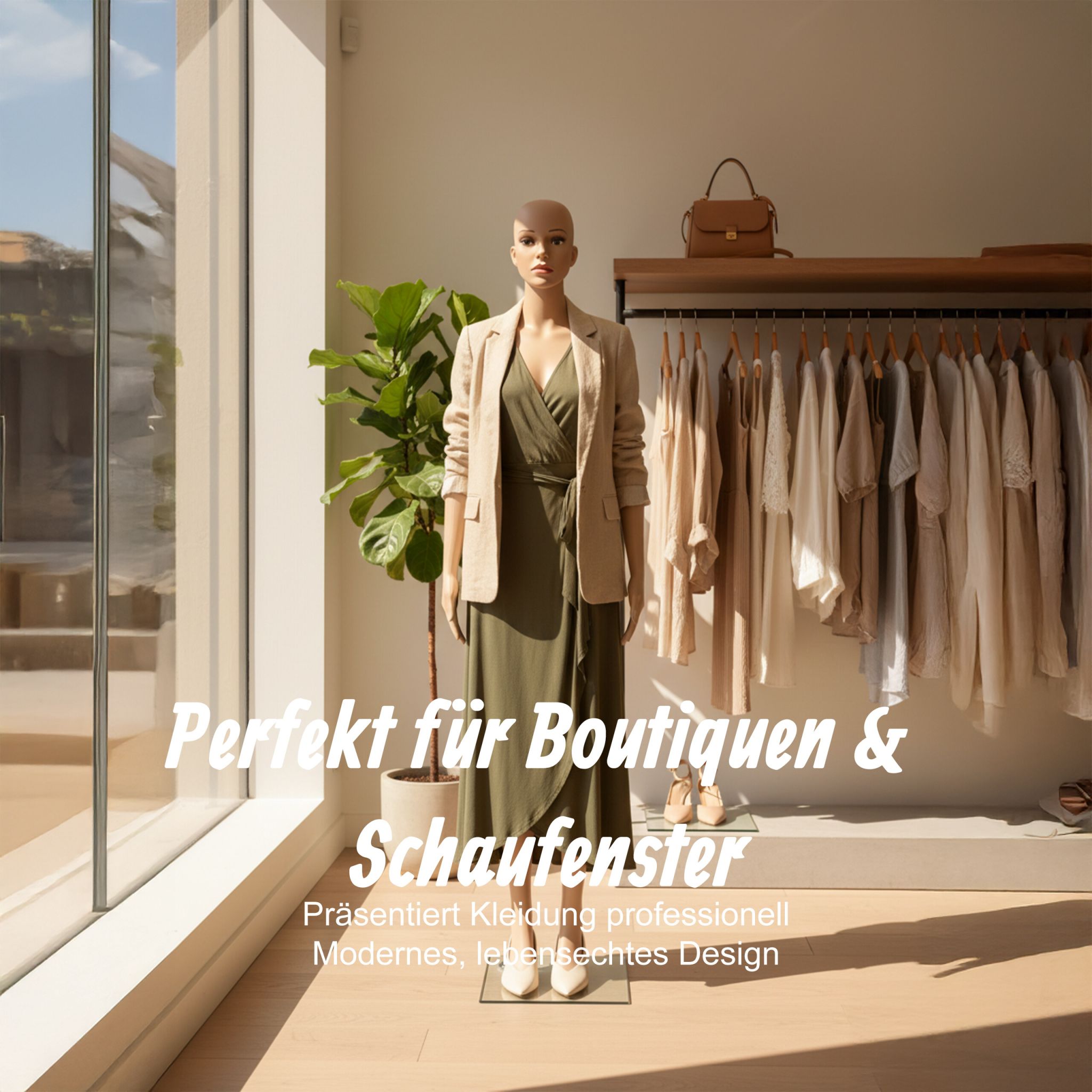 Schaufensterpuppe weiblich Beige von Relaxdays