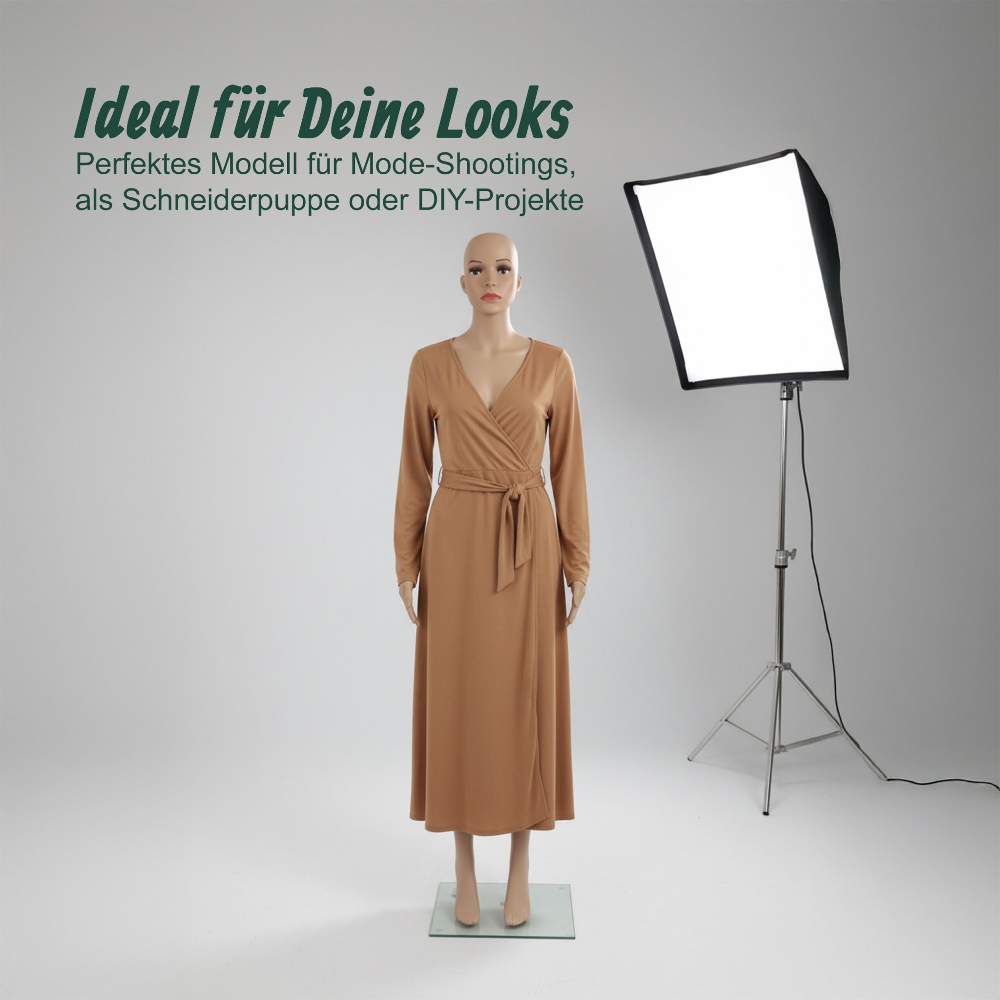 Schaufensterpuppe weiblich Beige von Relaxdays