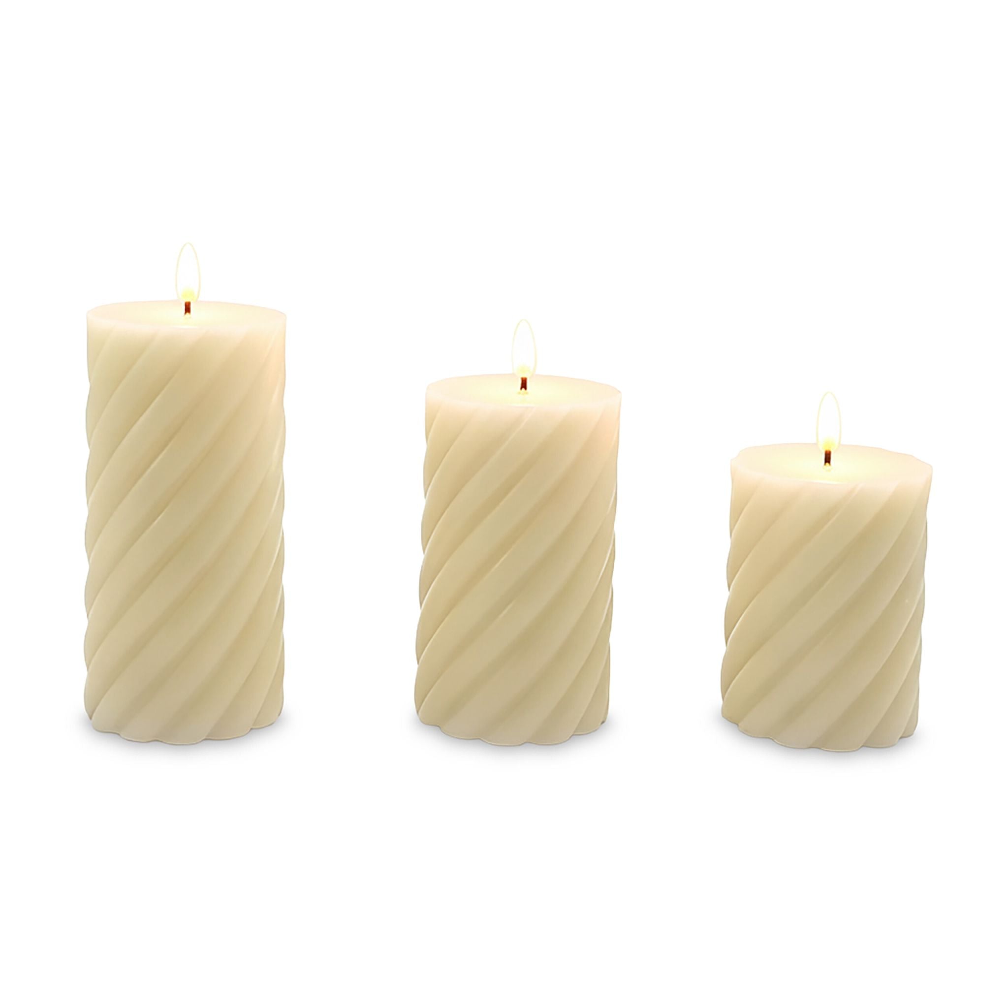 LED Kerzen 3er-Set Creme von Relaxdays