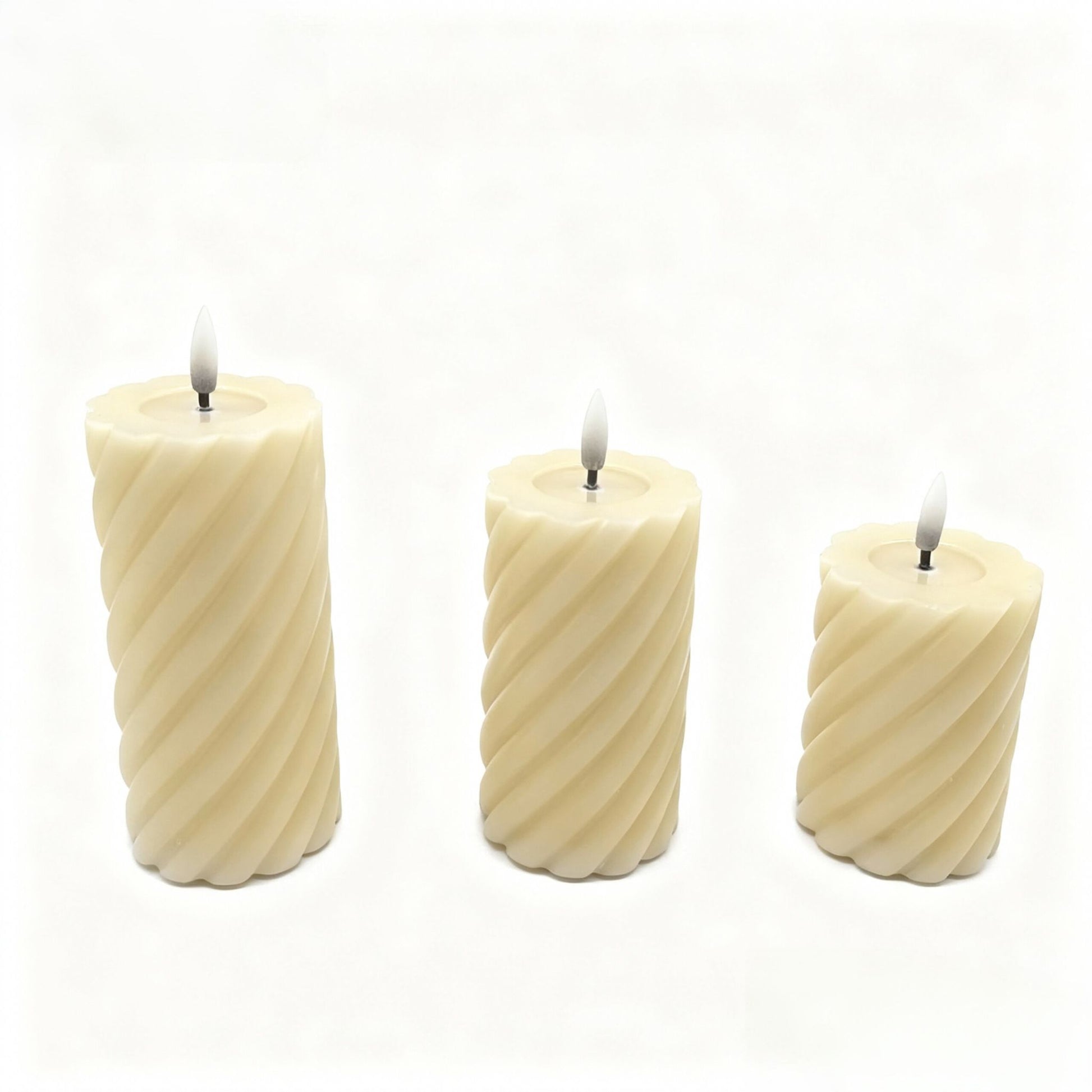 LED Kerzen 3er-Set Creme von Relaxdays