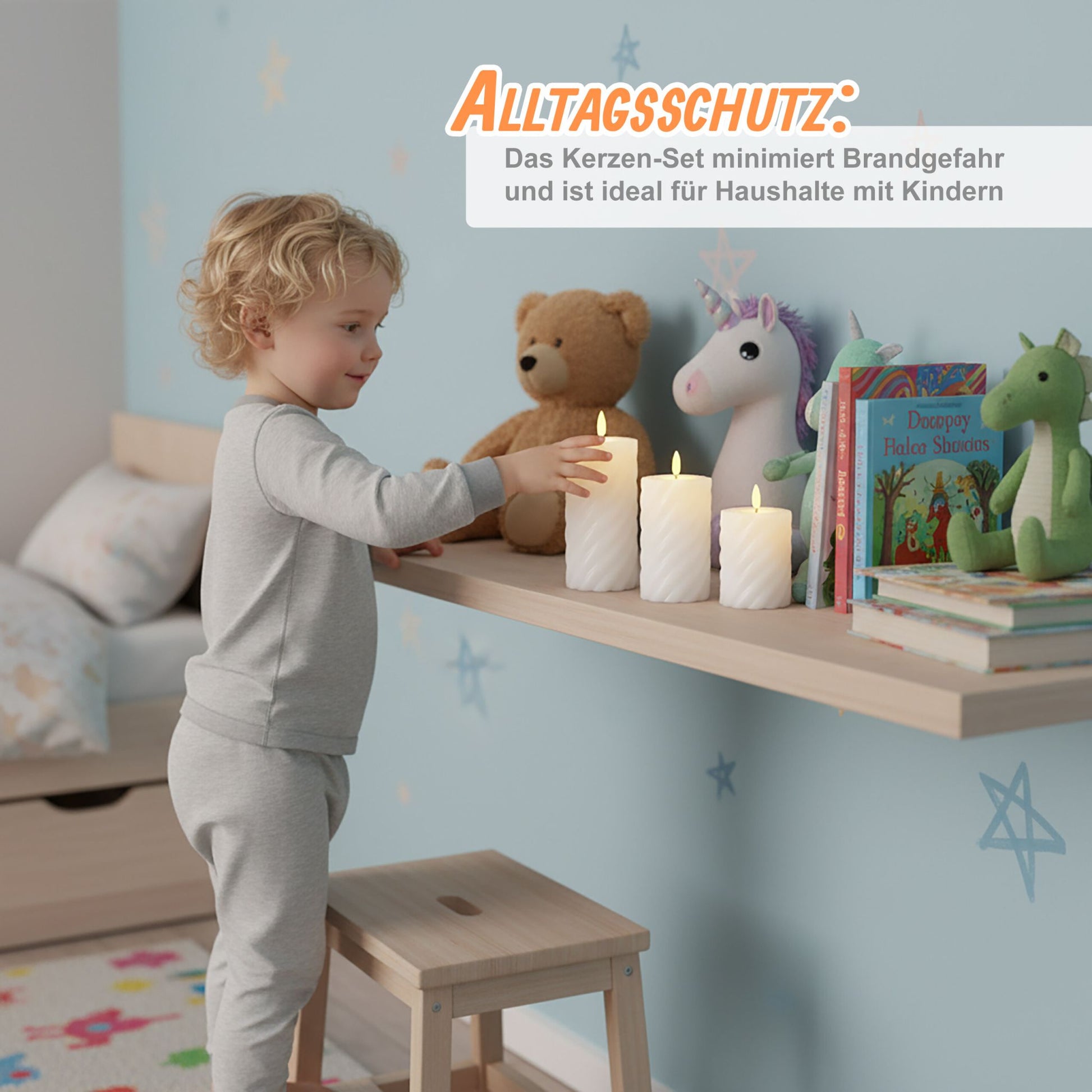 LED Kerzen 3er-Set Weiss von Relaxdays