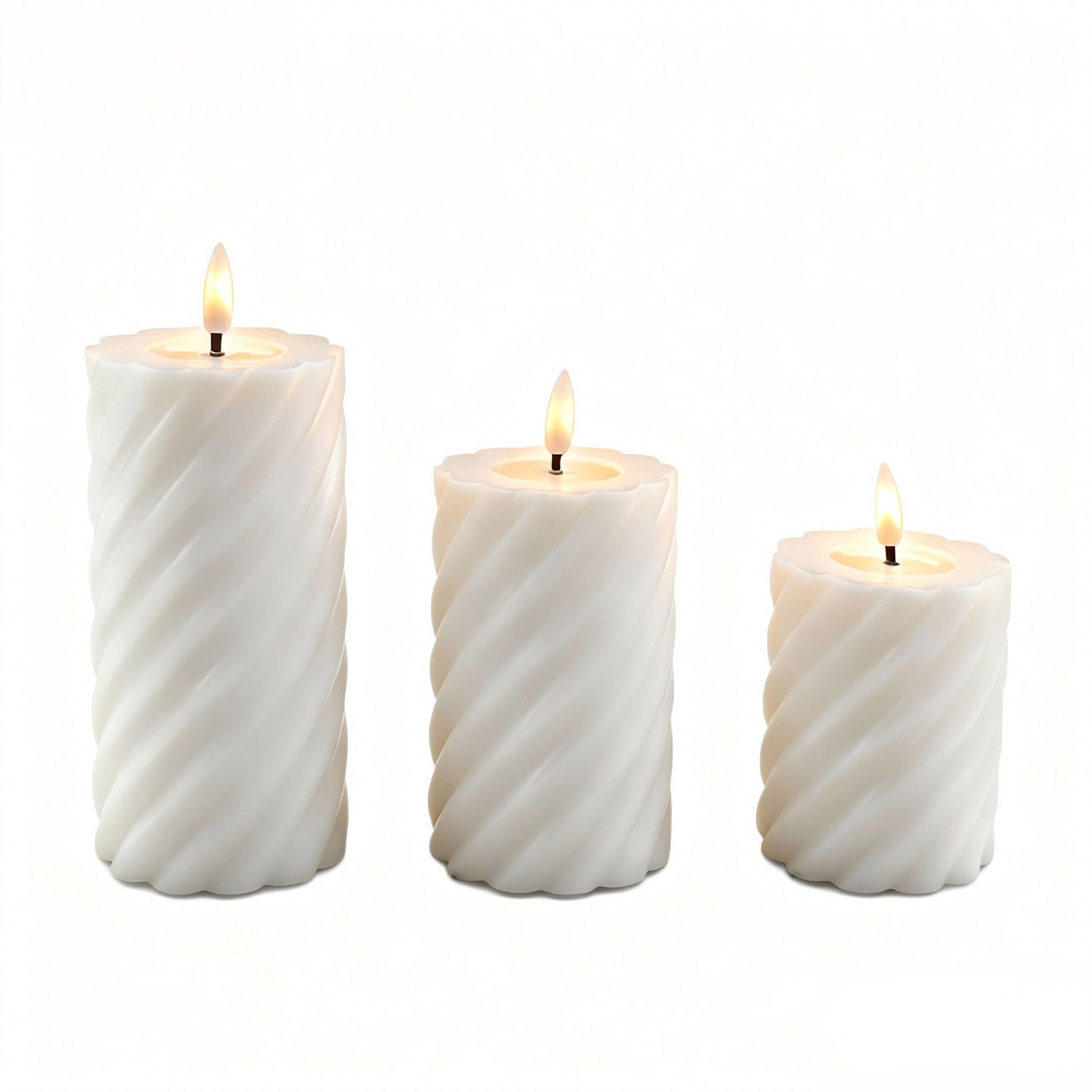 LED Kerzen 3er-Set Weiss von Relaxdays