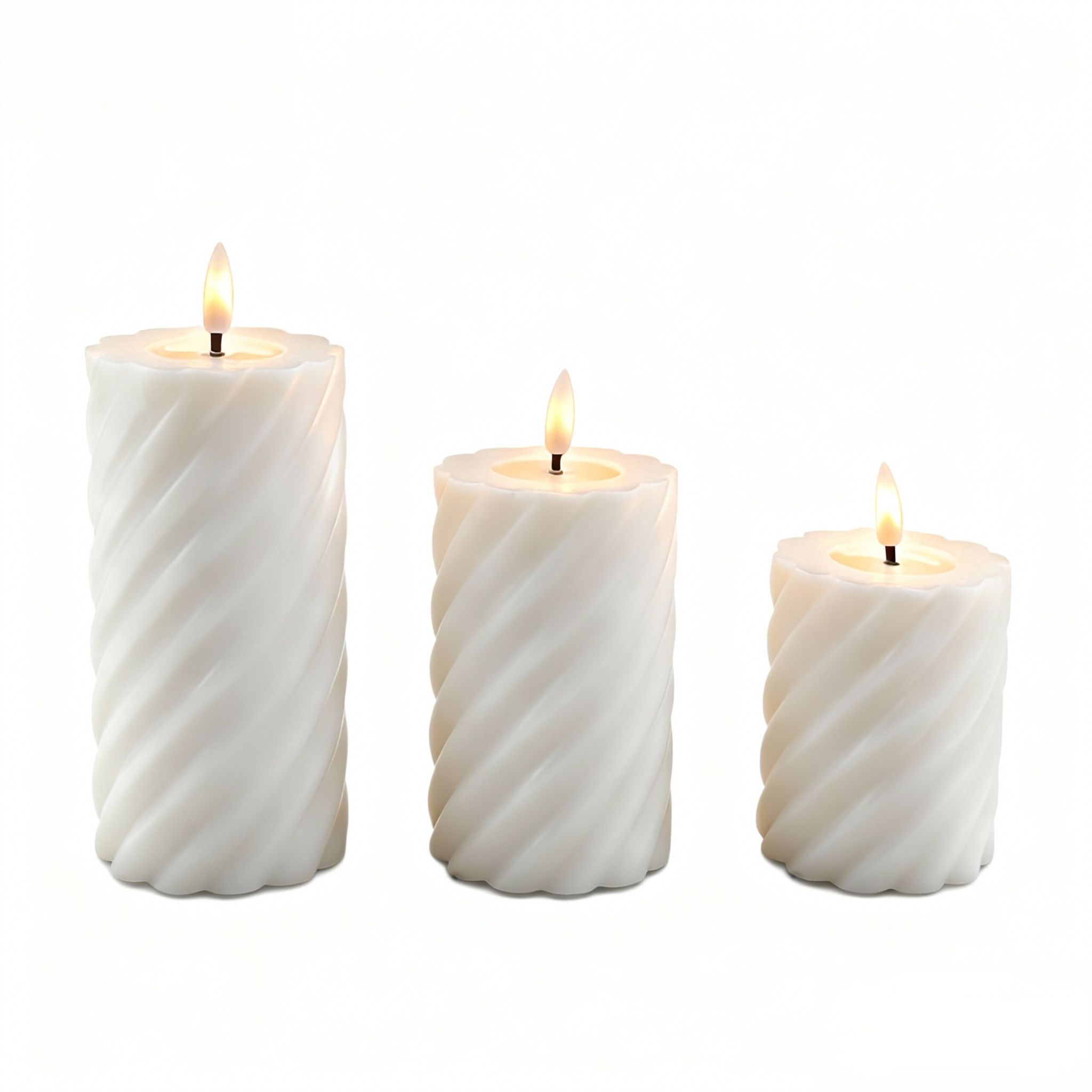 LED Kerzen 3er-Set Weiss von Relaxdays