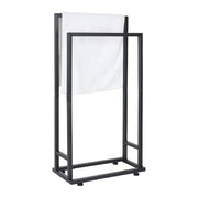 Handtuchständer 2 Stangen Metall Schwarz von Relaxdays