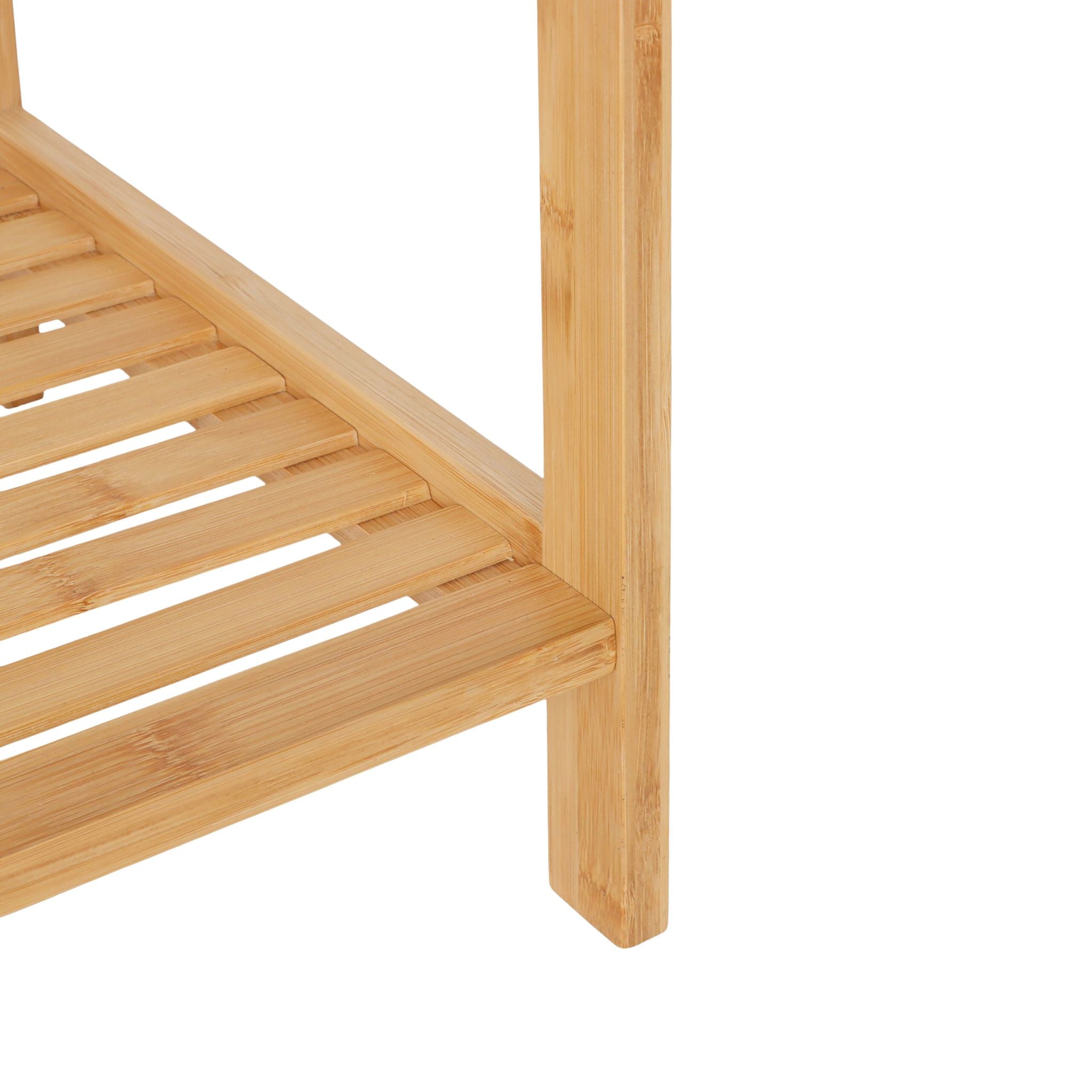 Handtuchständer Bambus 3 Stangen Ablage Hellbraun von Relaxdays