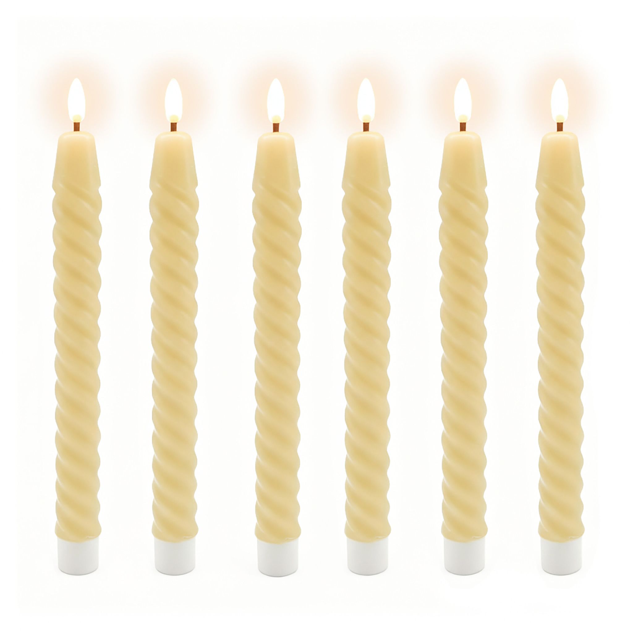 LED Stabkerzen 6er-Set Beige von Relaxdays