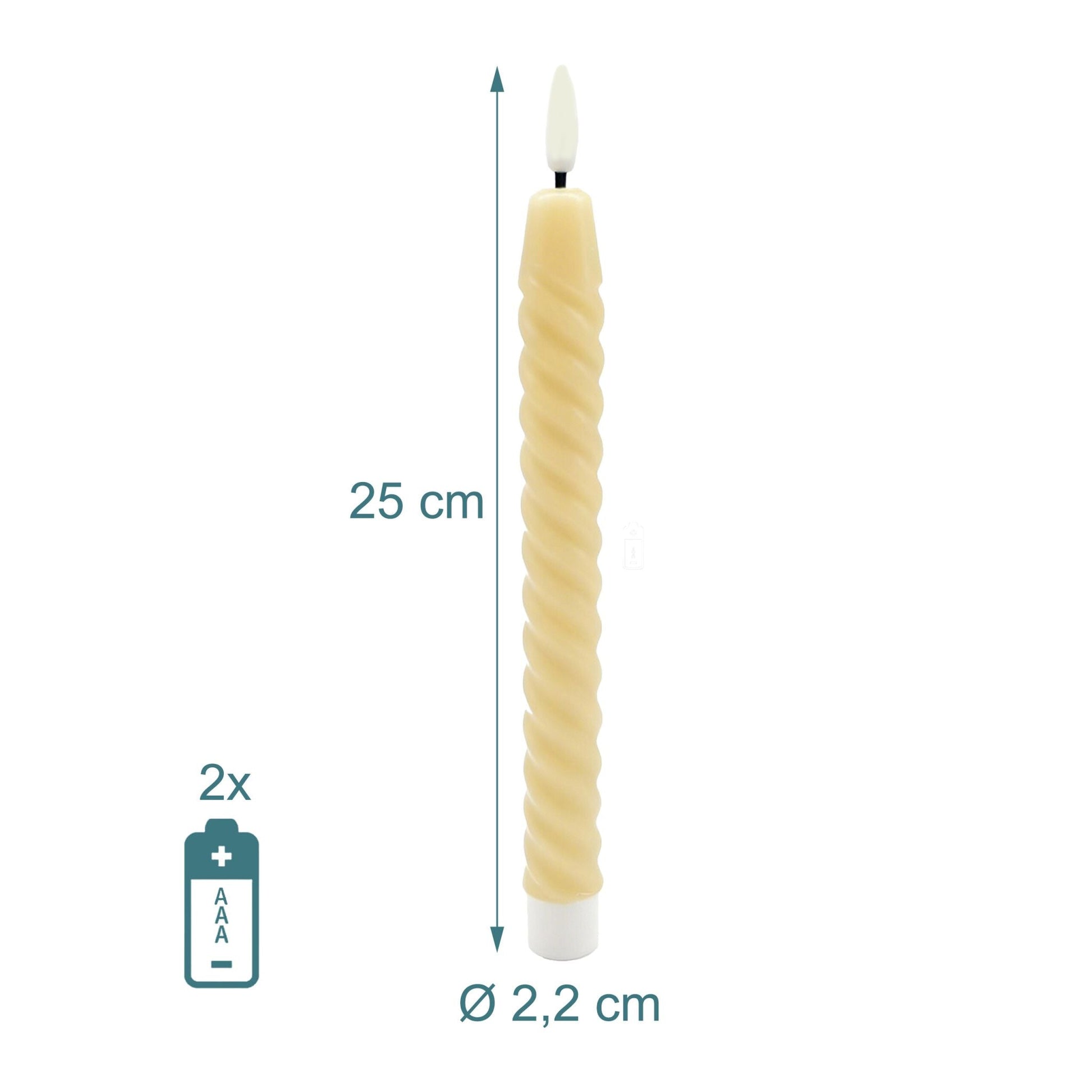 LED Stabkerzen 6er-Set Beige von Relaxdays
