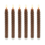 LED Stabkerzen 6er-Set Braun von Relaxdays