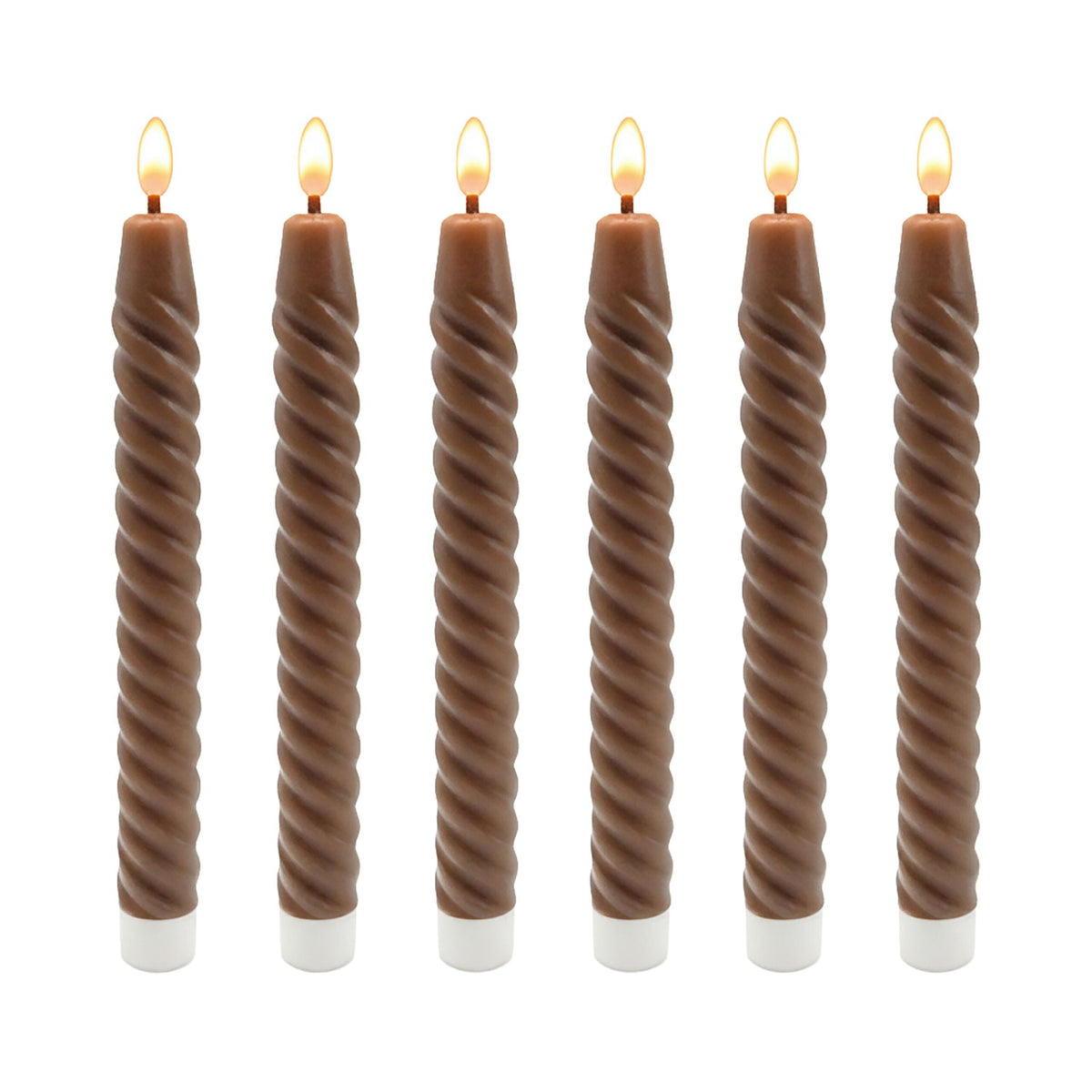 LED Stabkerzen 6er-Set Braun von Relaxdays