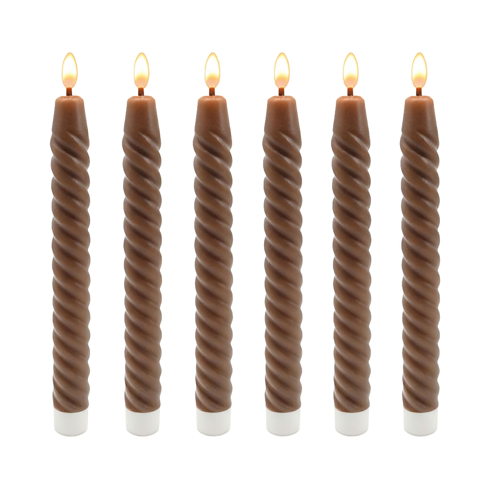 LED Stabkerzen 6er-Set Braun von Relaxdays