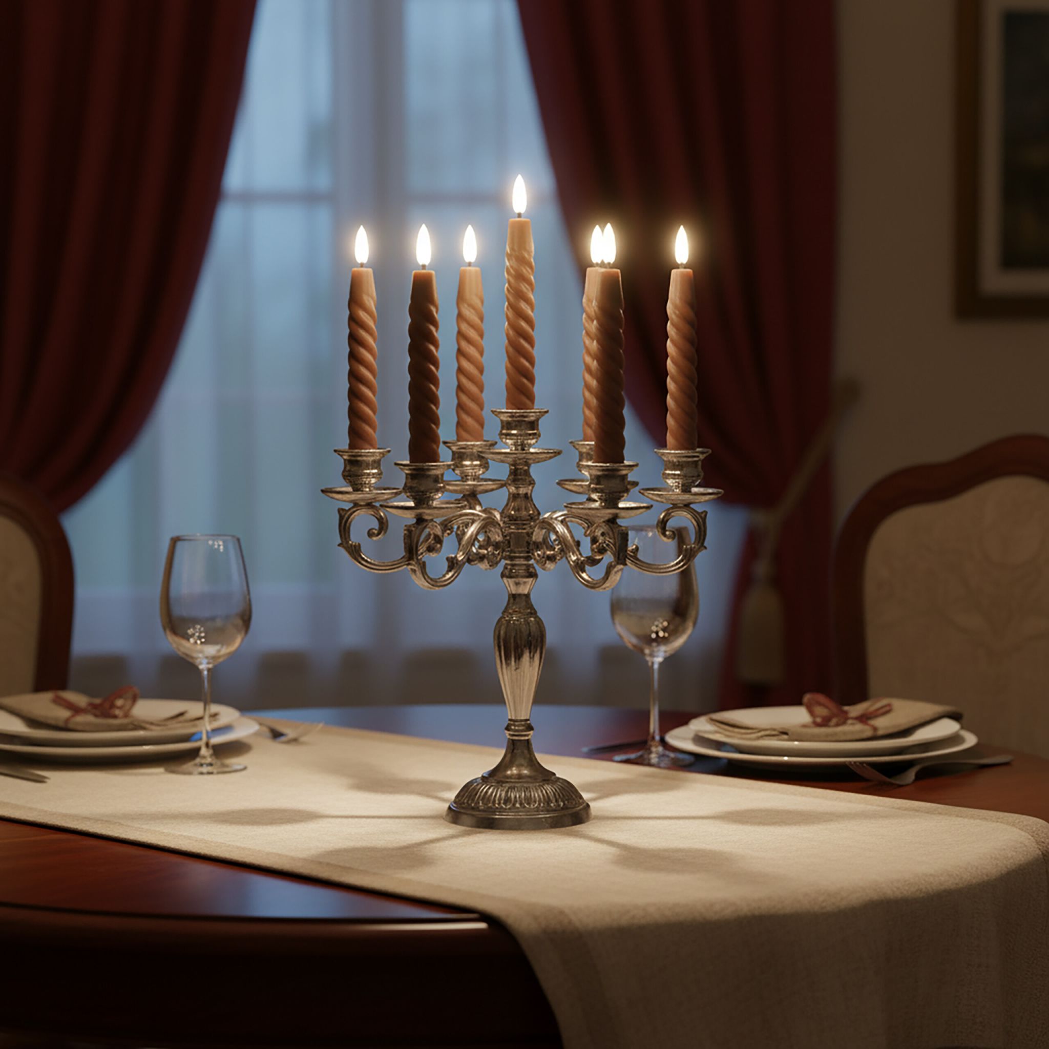 LED Stabkerzen 6er-Set Braun von Relaxdays