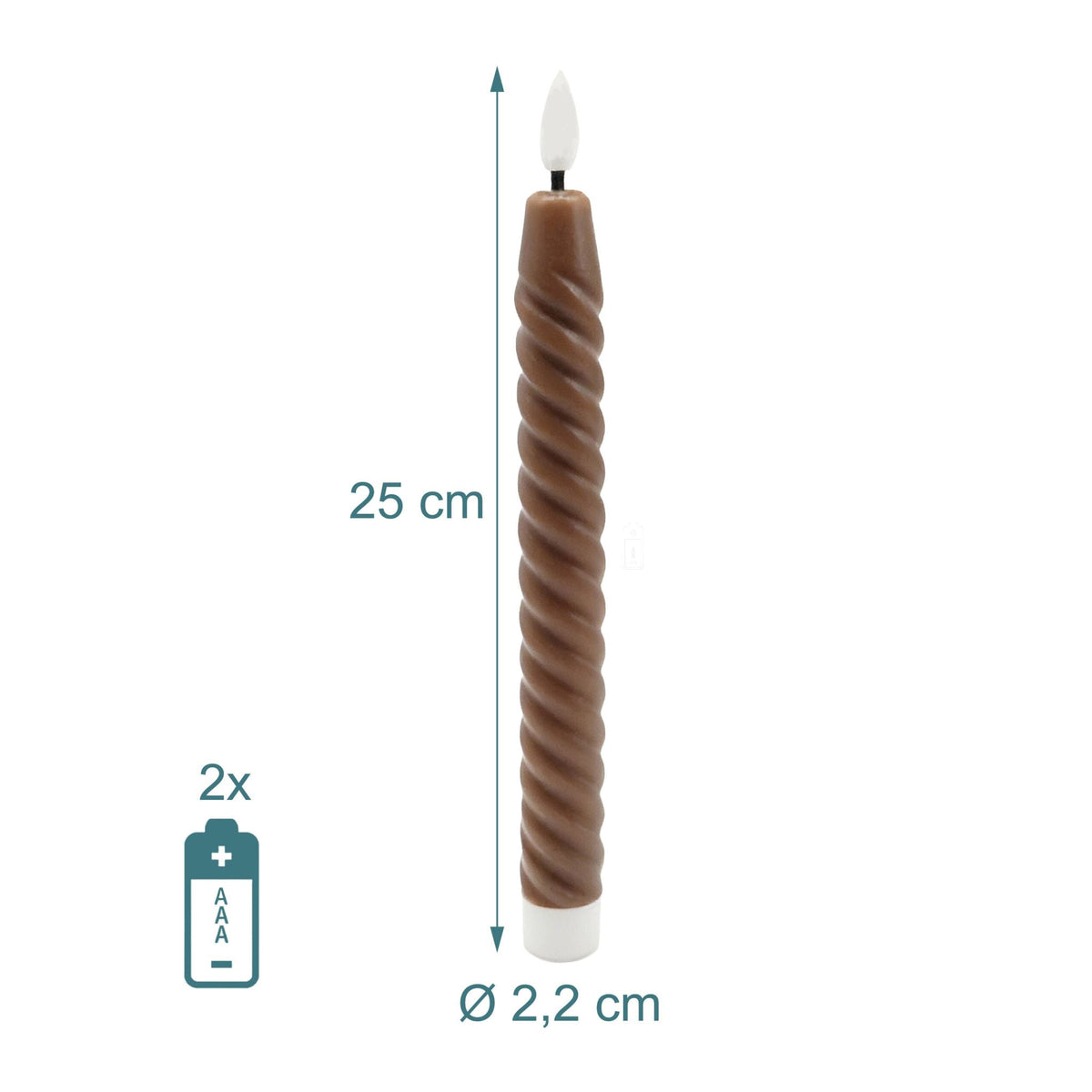 LED Stabkerzen 6er-Set Braun von Relaxdays