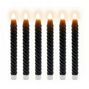 LED Stabkerzen 6er-Set Schwarz von Relaxdays