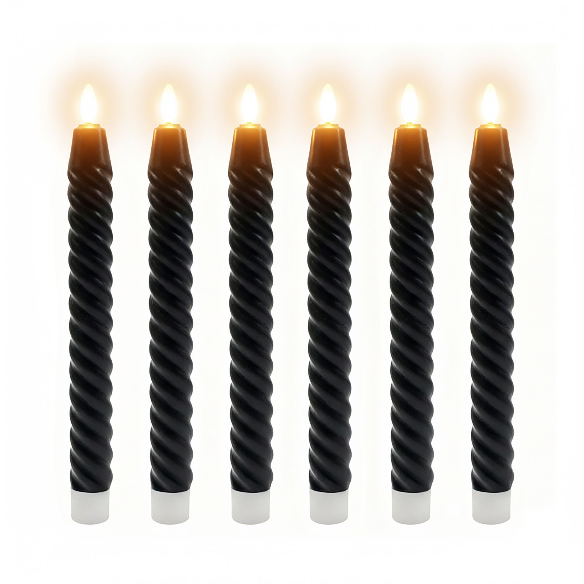 LED Stabkerzen 6er-Set Schwarz von Relaxdays