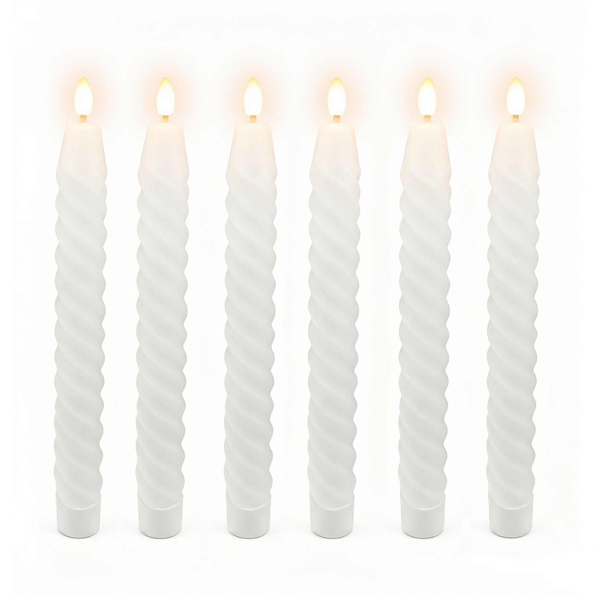 LED Stabkerzen 6er-Set Weiss von Relaxdays