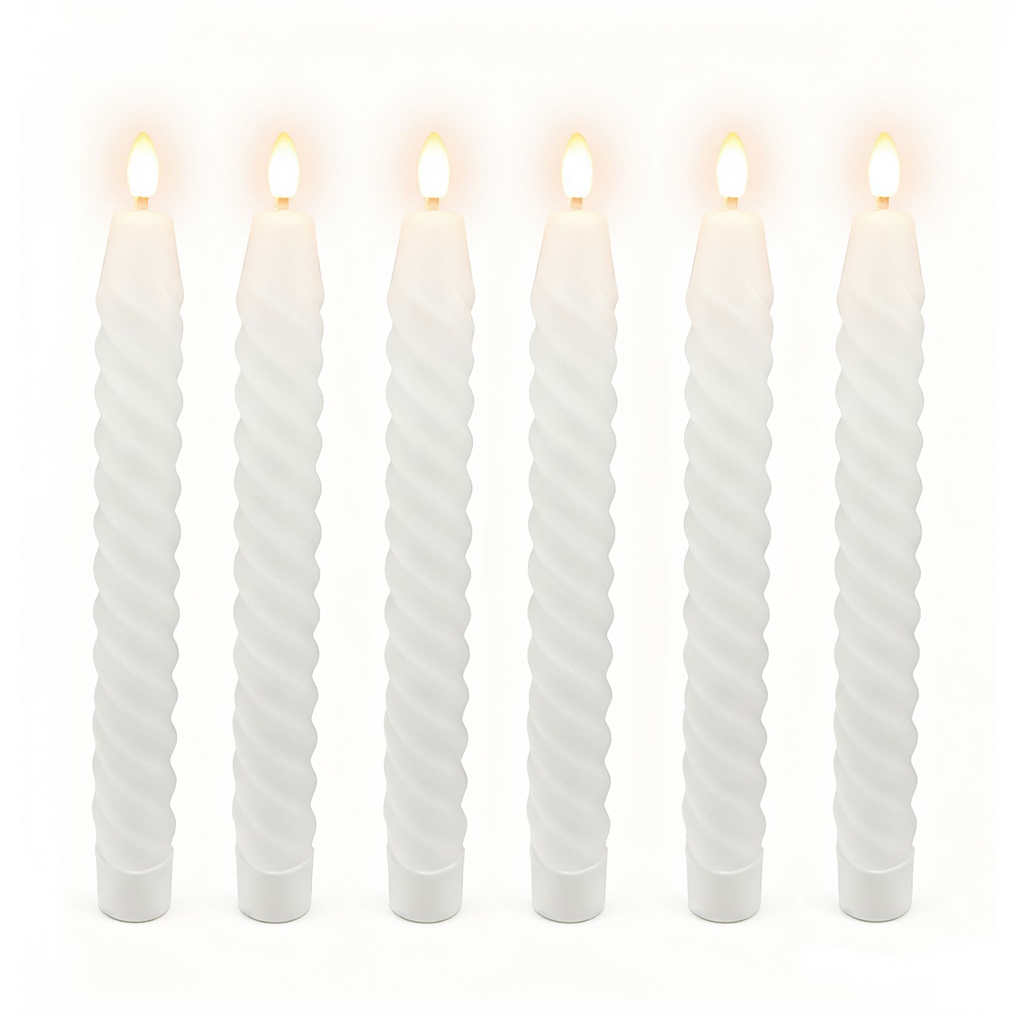 LED Stabkerzen 6er-Set Weiss von Relaxdays