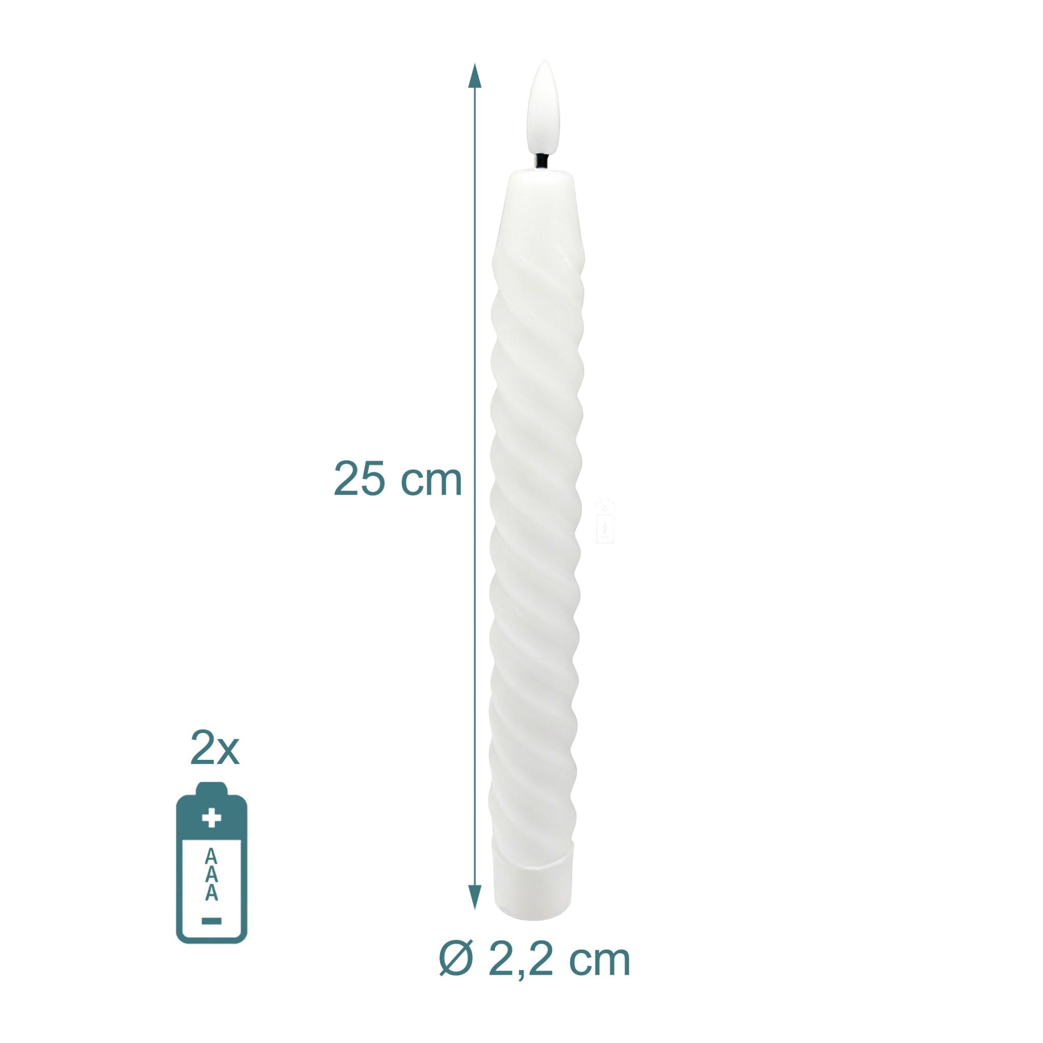 LED Stabkerzen 6er-Set Weiss von Relaxdays