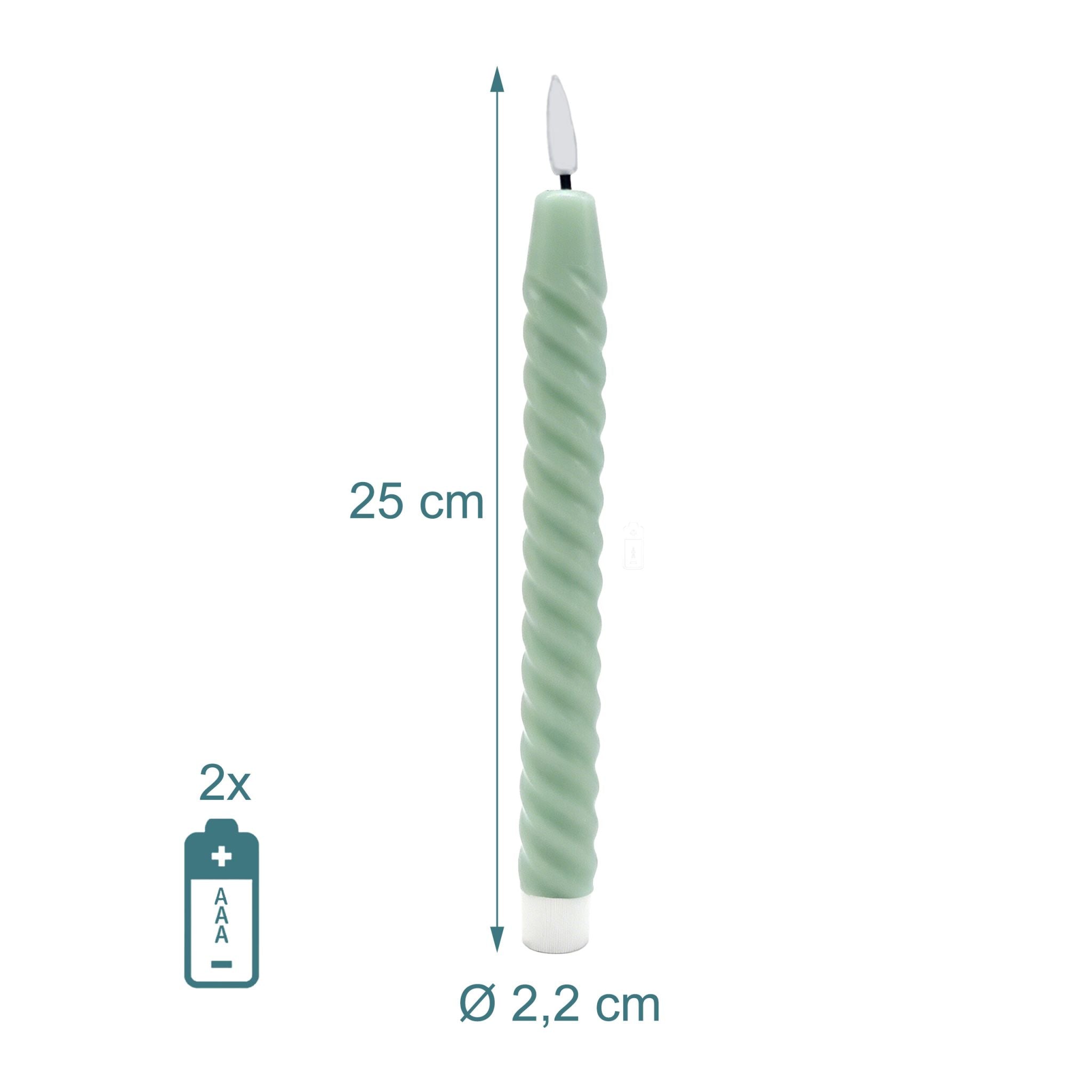 LED Stabkerzen 6er-Set Grün von Relaxdays