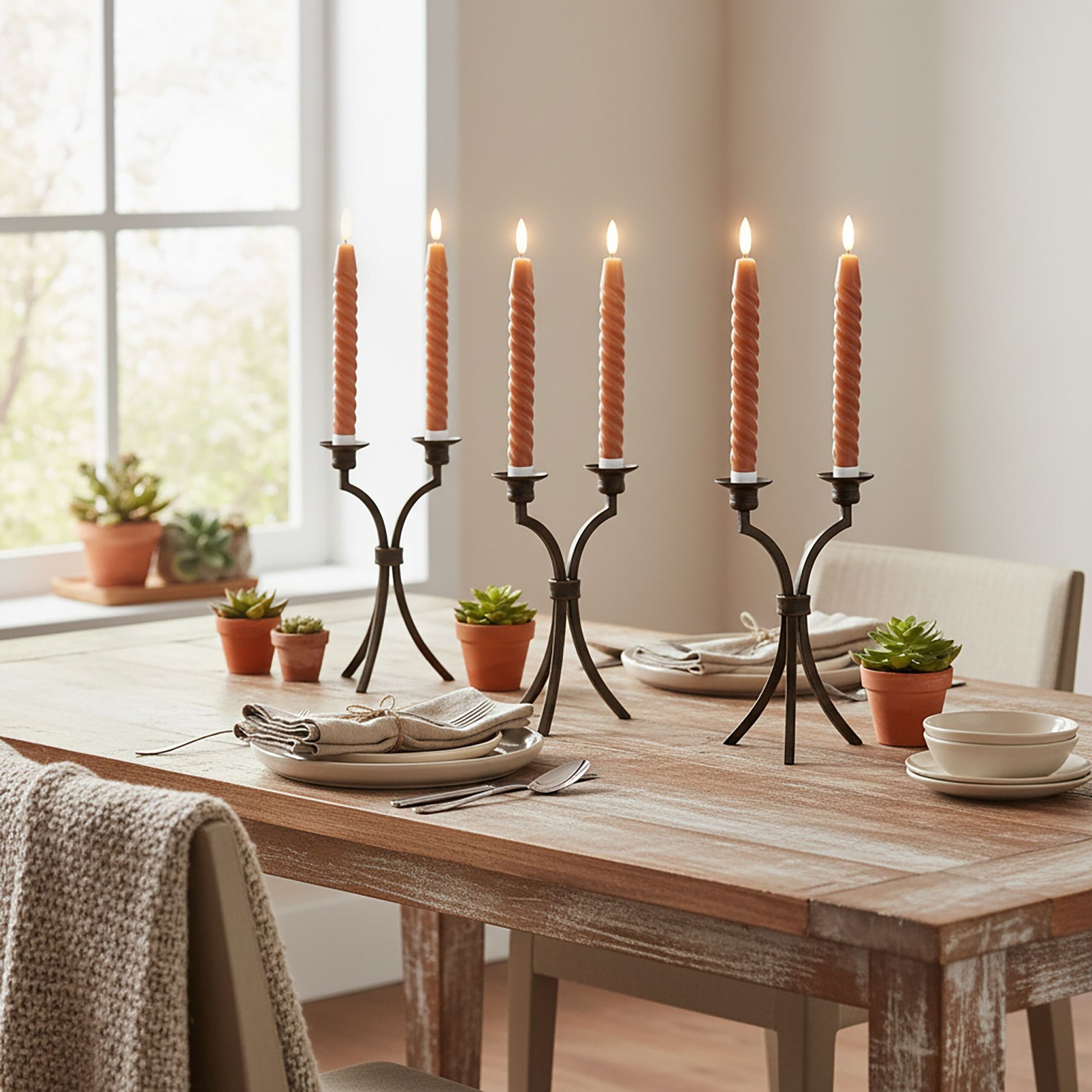 LED Stabkerzen 6er-Set Rosa von Relaxdays