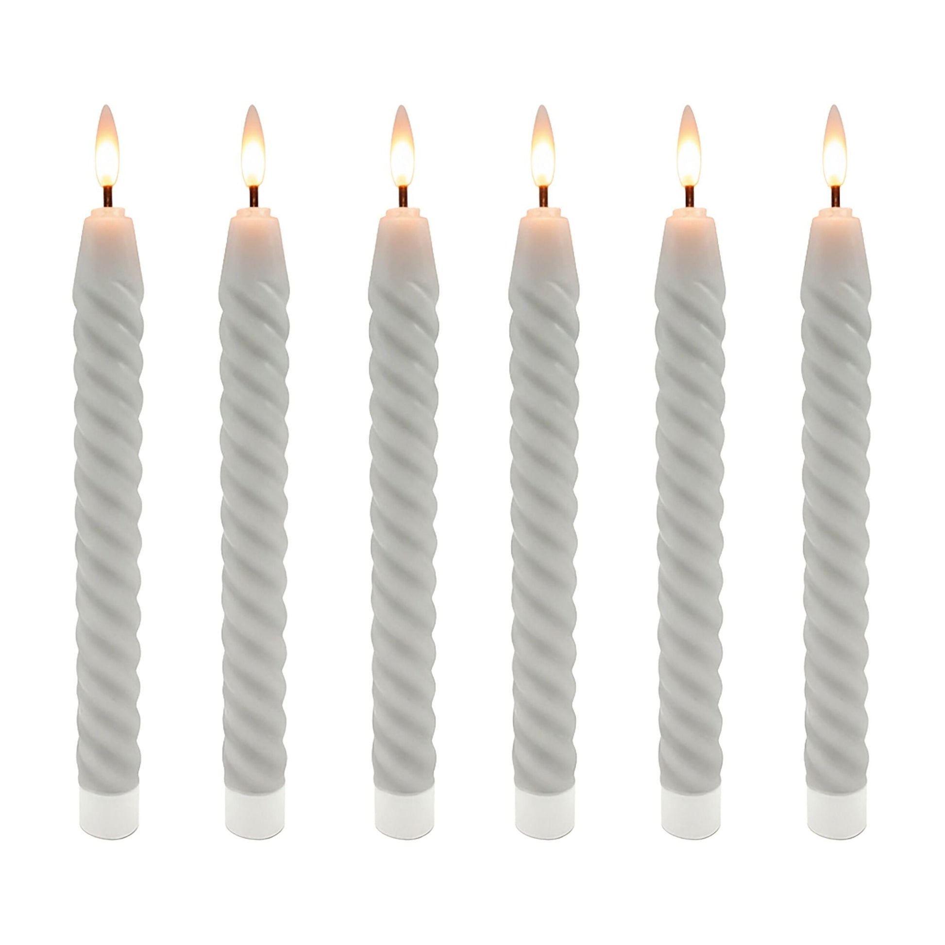 LED Stabkerzen 6er-Set Grau von Relaxdays