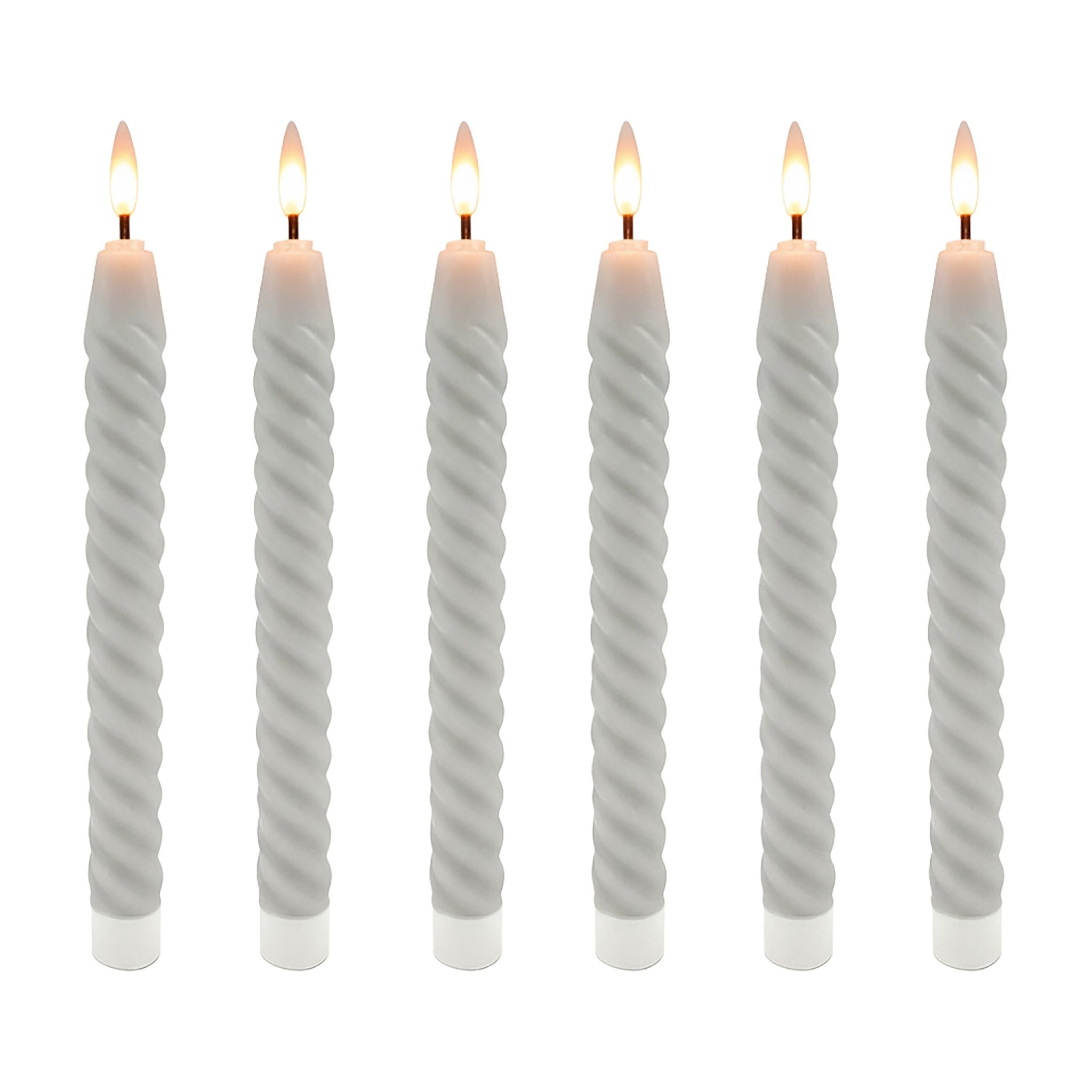 LED Stabkerzen 6er-Set Grau von Relaxdays