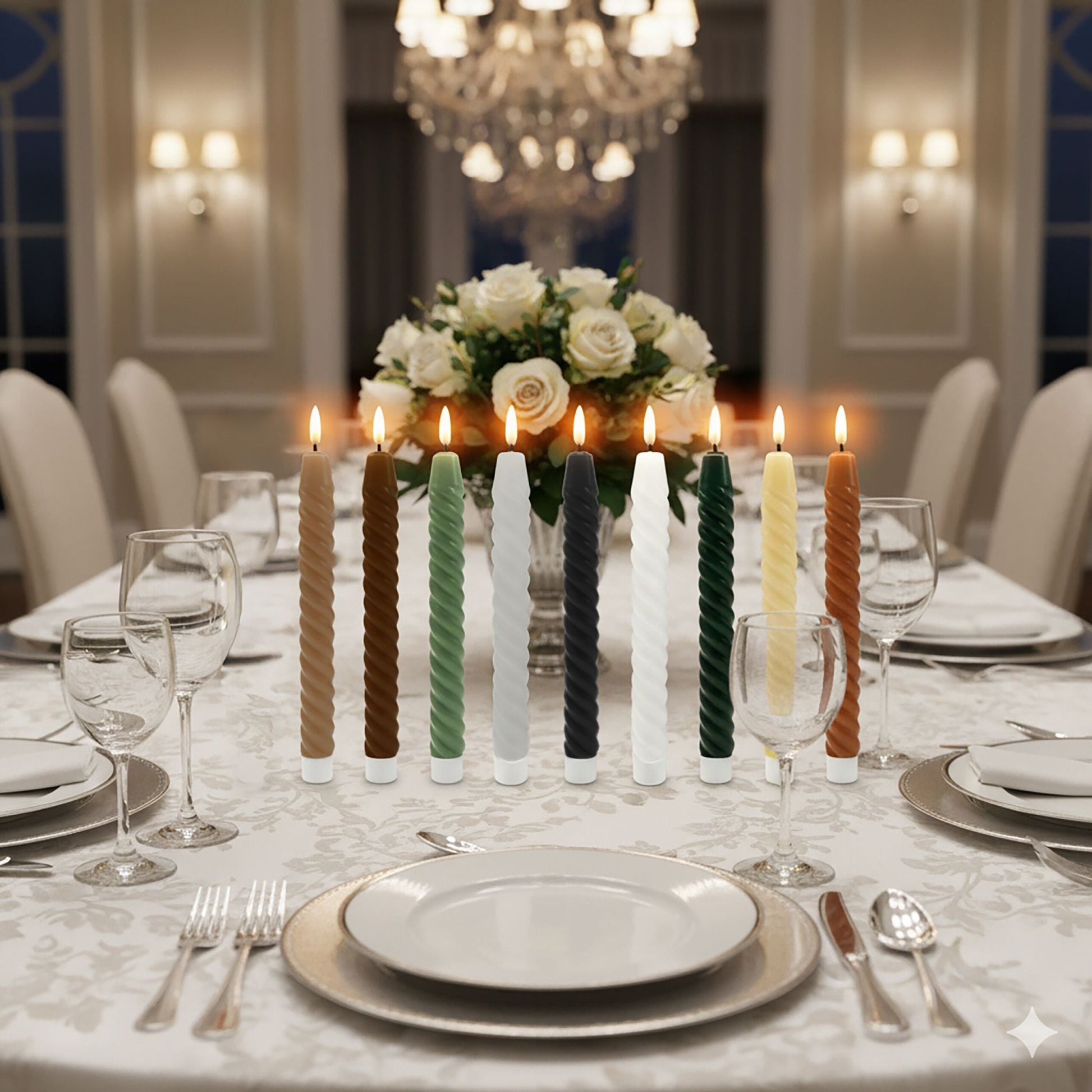 LED Stabkerzen 6er-Set Grau von Relaxdays