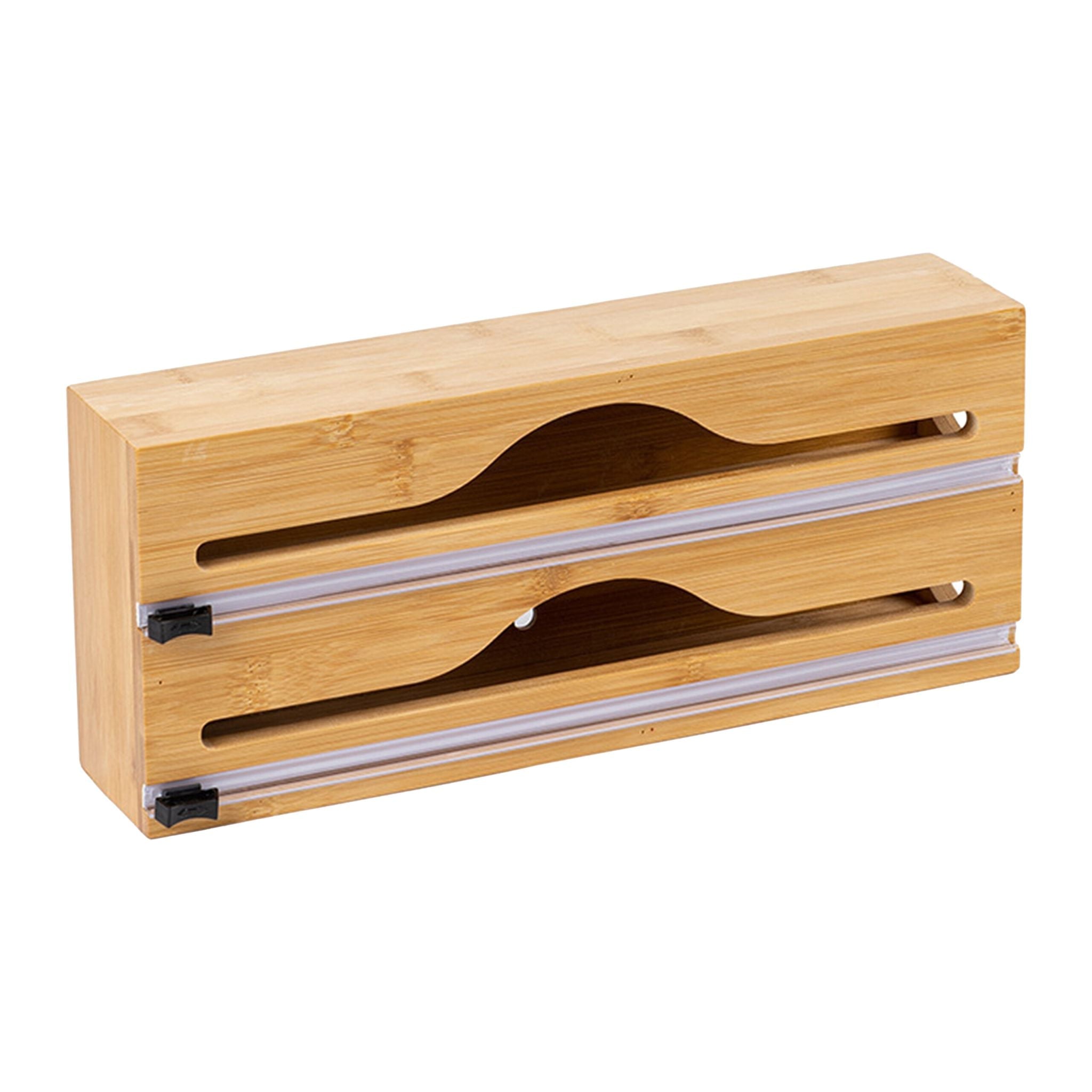 Folienspender Bambus Hellbraun von Relaxdays