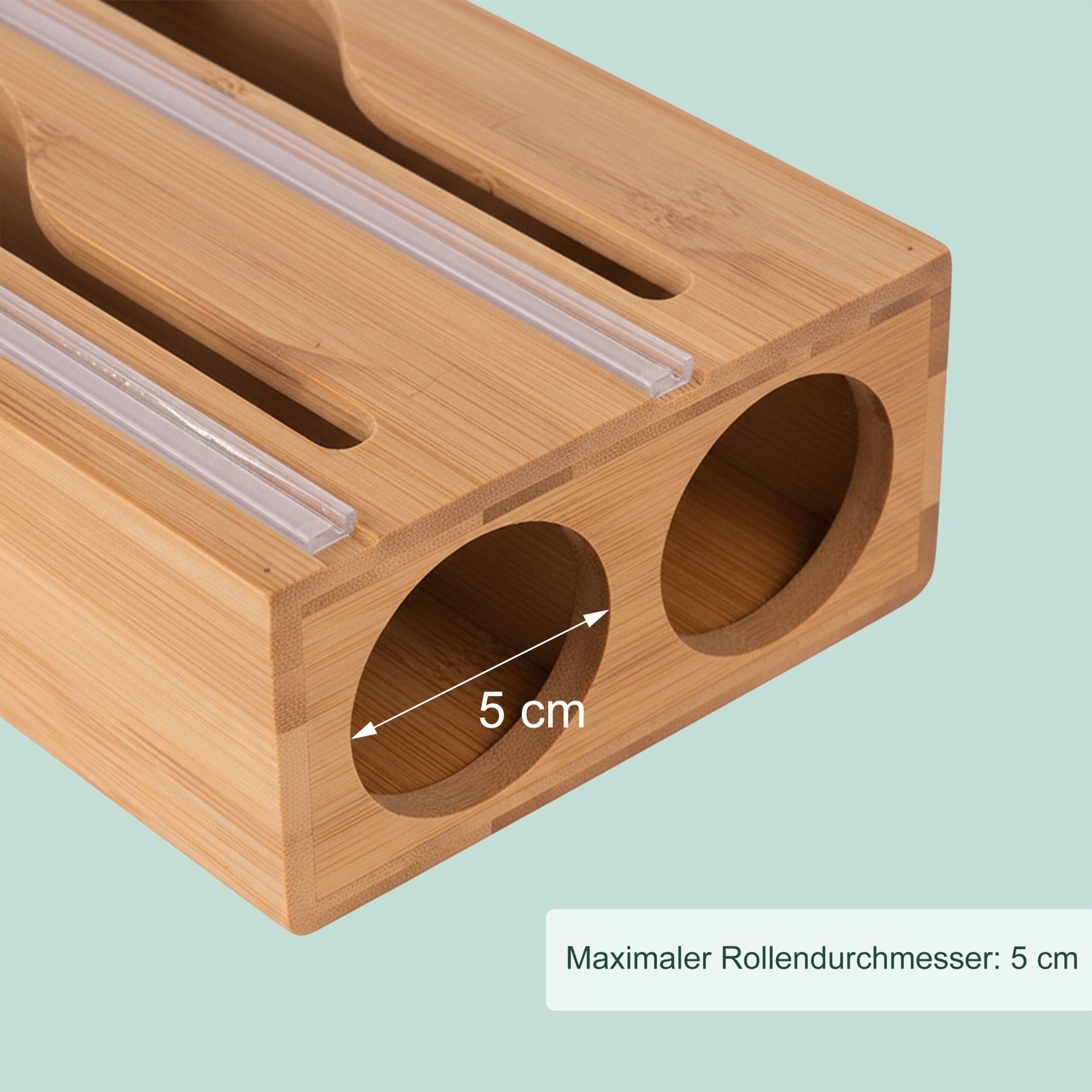 Folienspender Bambus Hellbraun von Relaxdays