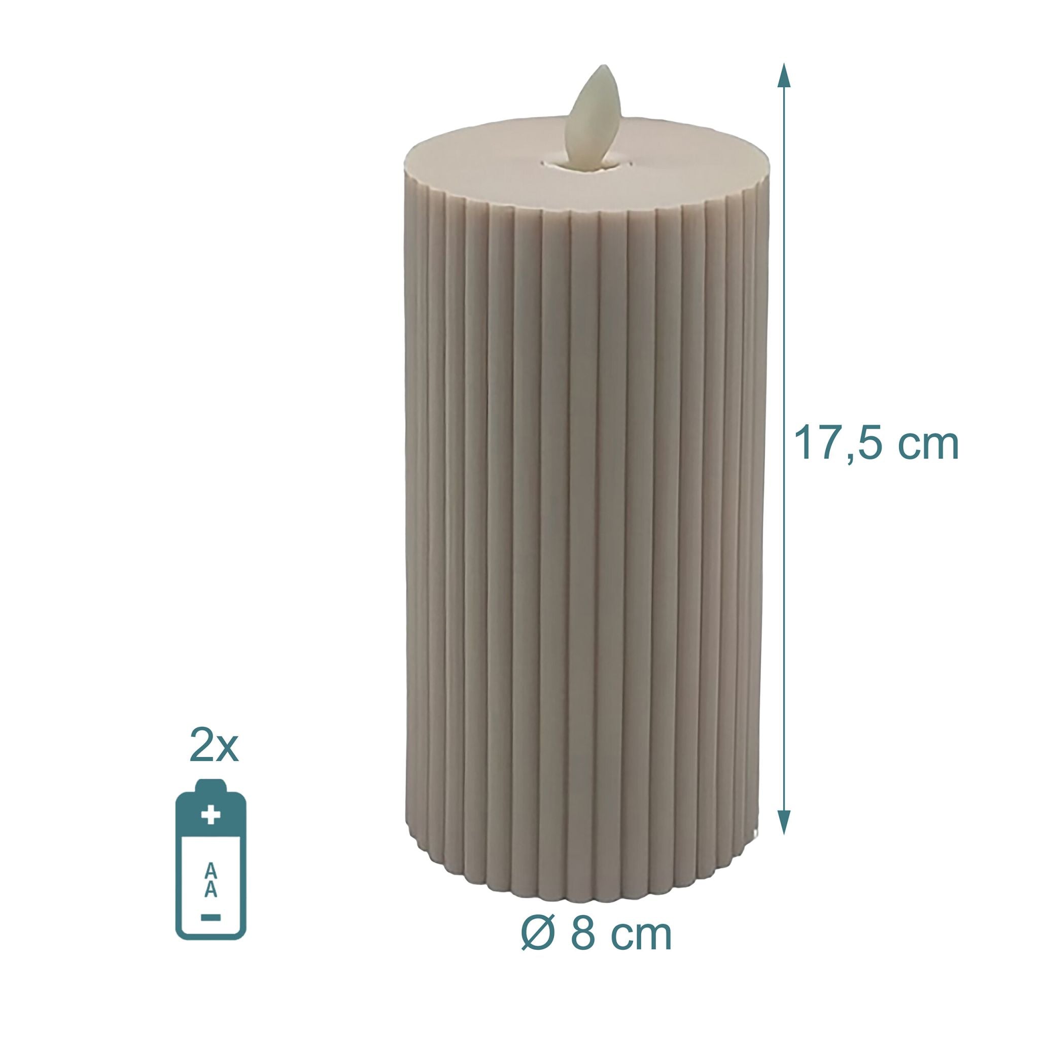 LED Kerzen 4er-Set Creme von Relaxdays