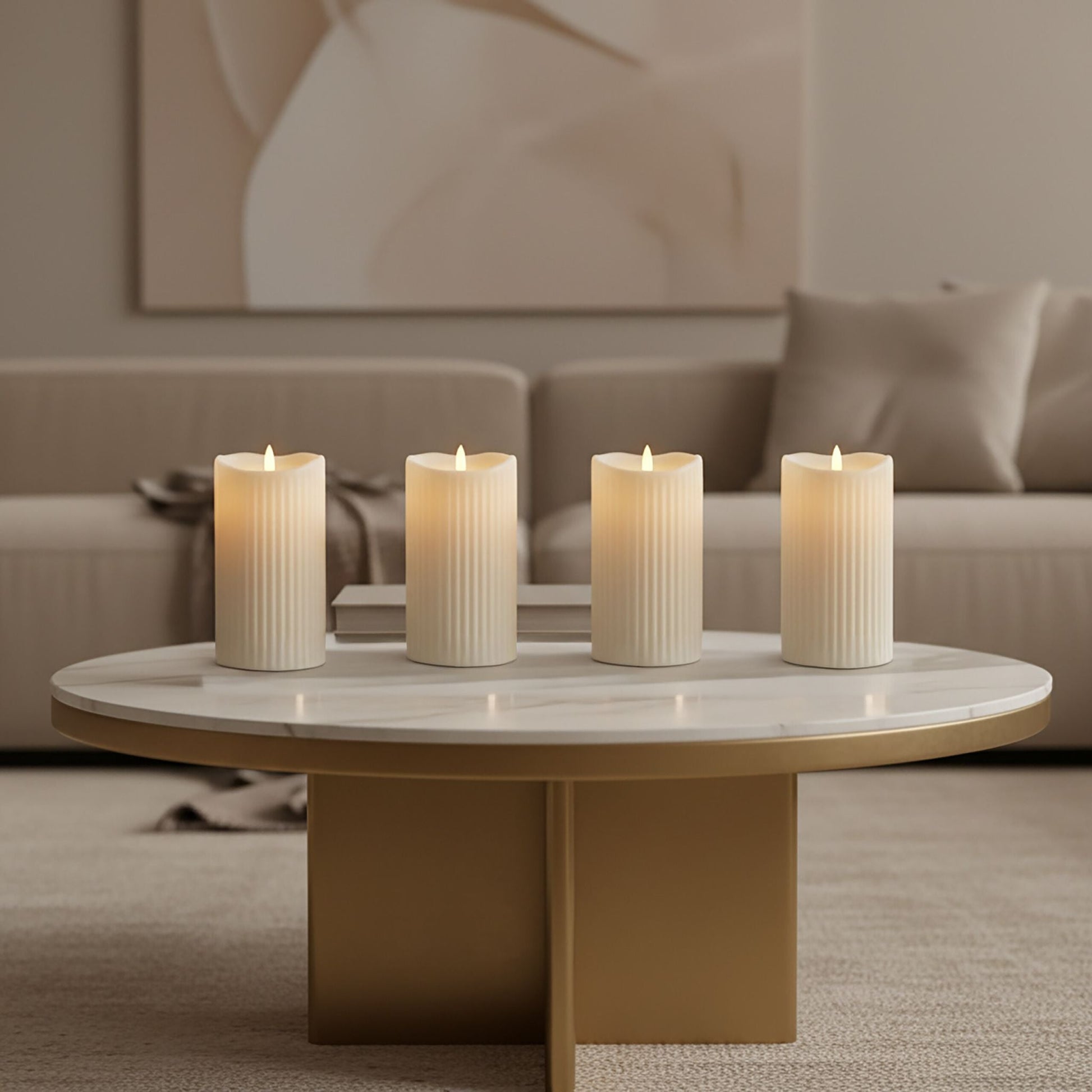LED Kerzen 4er-Set Weiss von Relaxdays