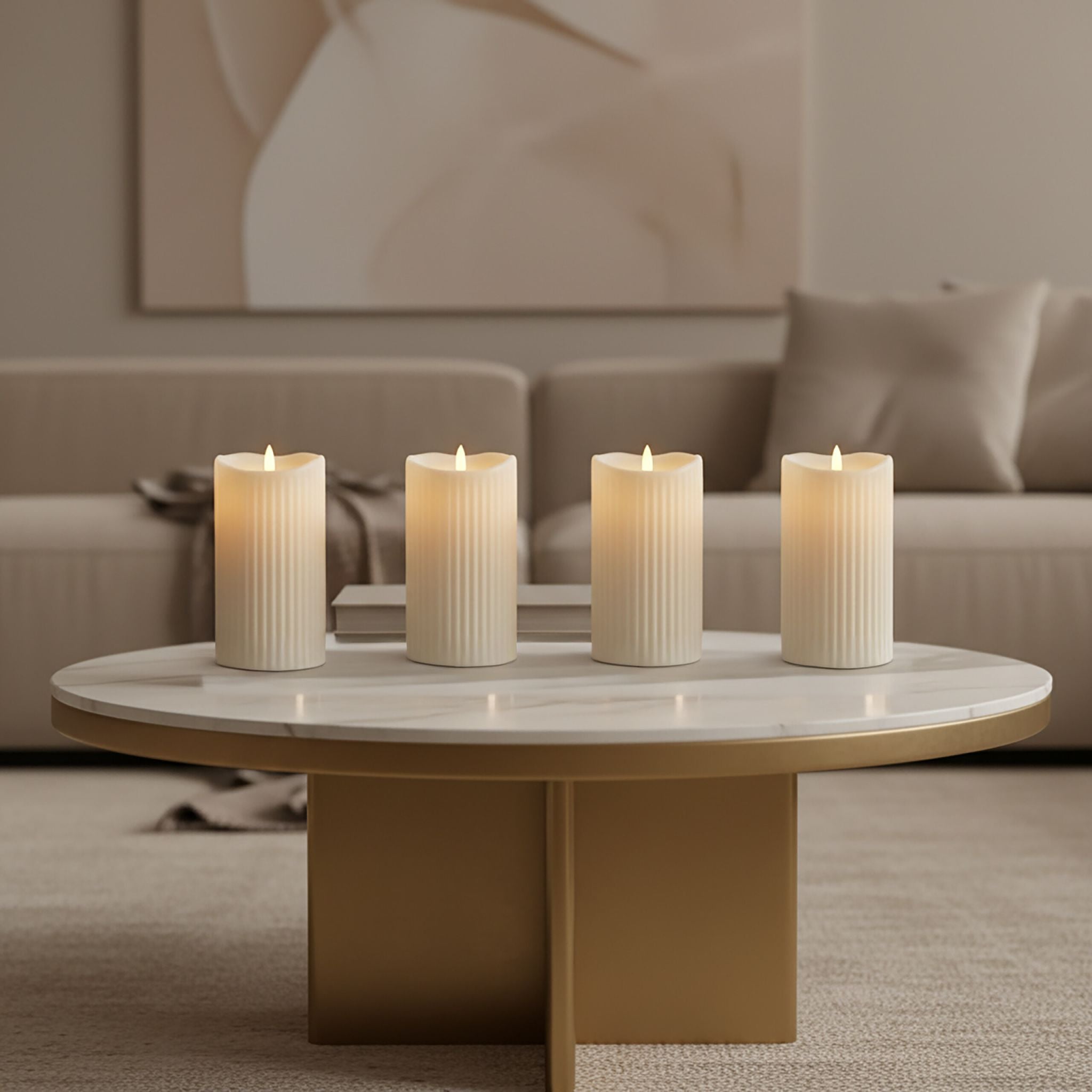 LED Kerzen 4er-Set Weiss von Relaxdays