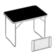 Klappbarer Campingtisch Schwarz-Silber von Relaxdays
