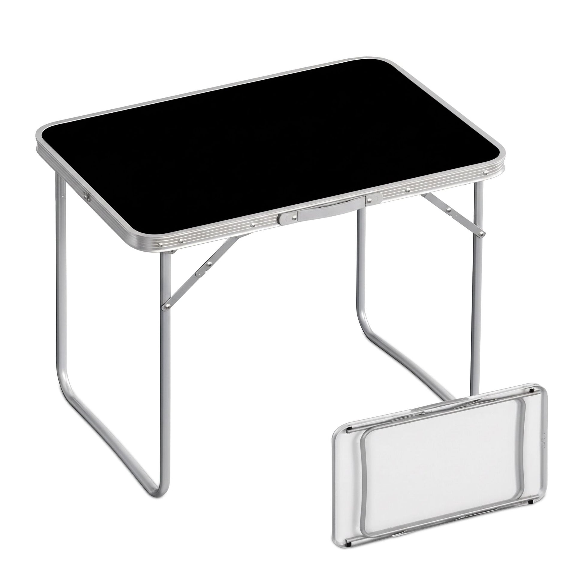Klappbarer Campingtisch Schwarz-Silber von Relaxdays