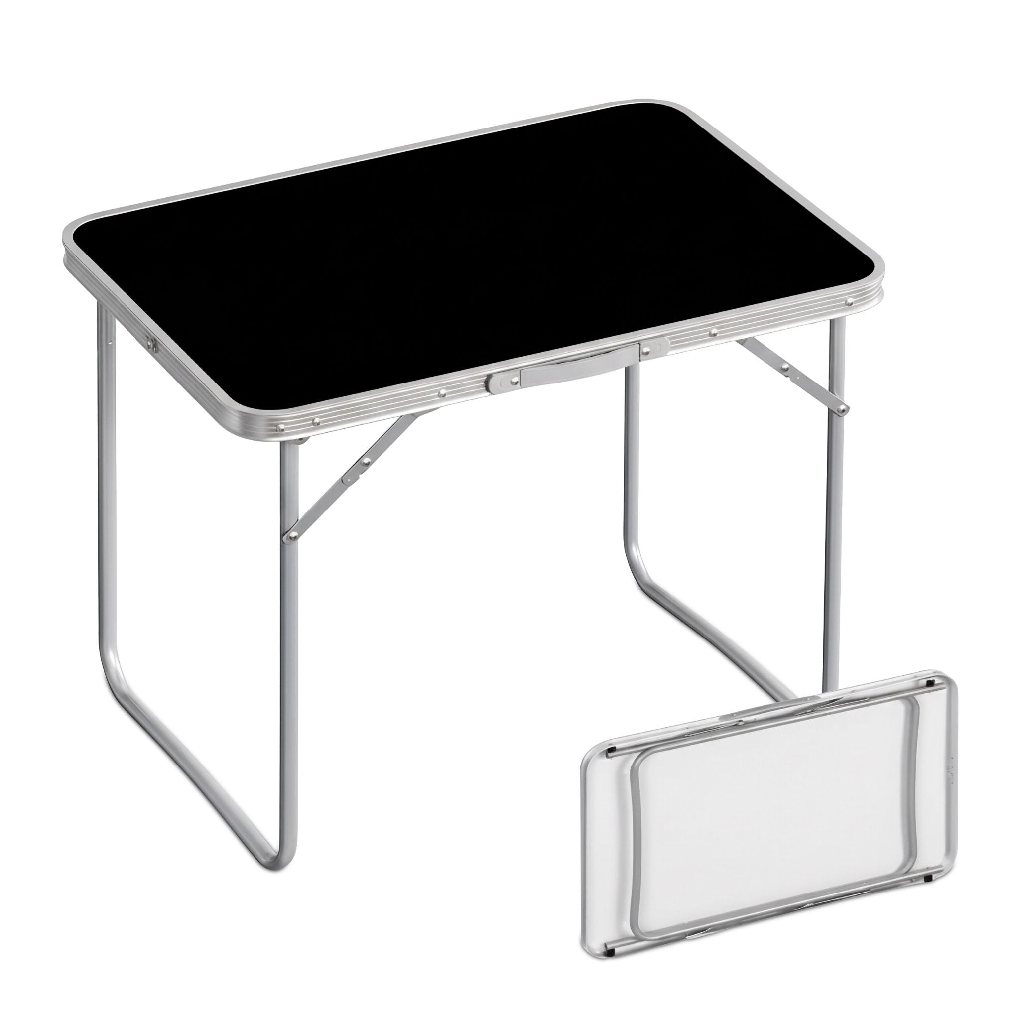 Klappbarer Campingtisch Schwarz-Silber von Relaxdays