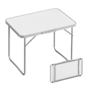 Klappbarer Campingtisch Weiss-Silber von Relaxdays