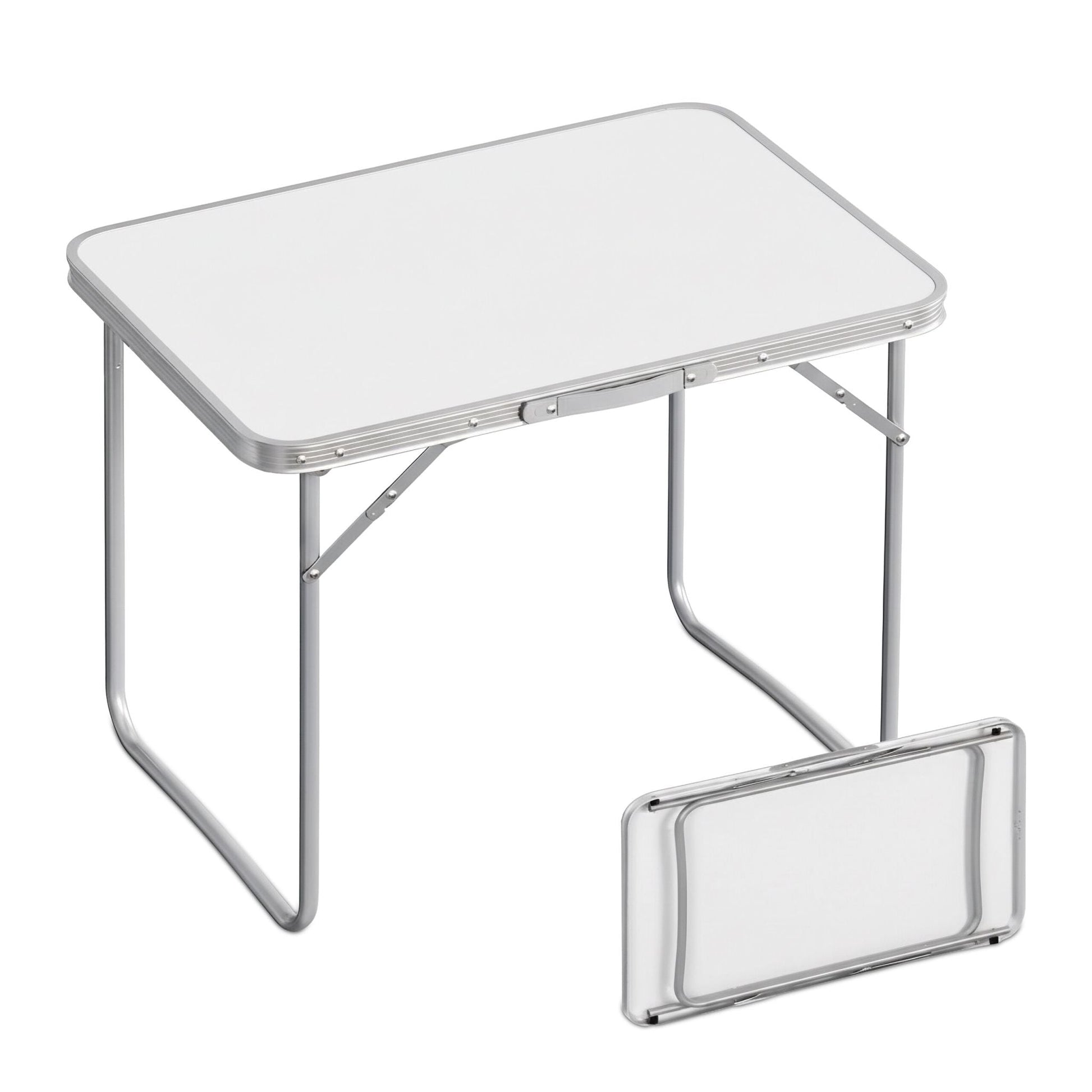 Klappbarer Campingtisch Weiss-Silber von Relaxdays