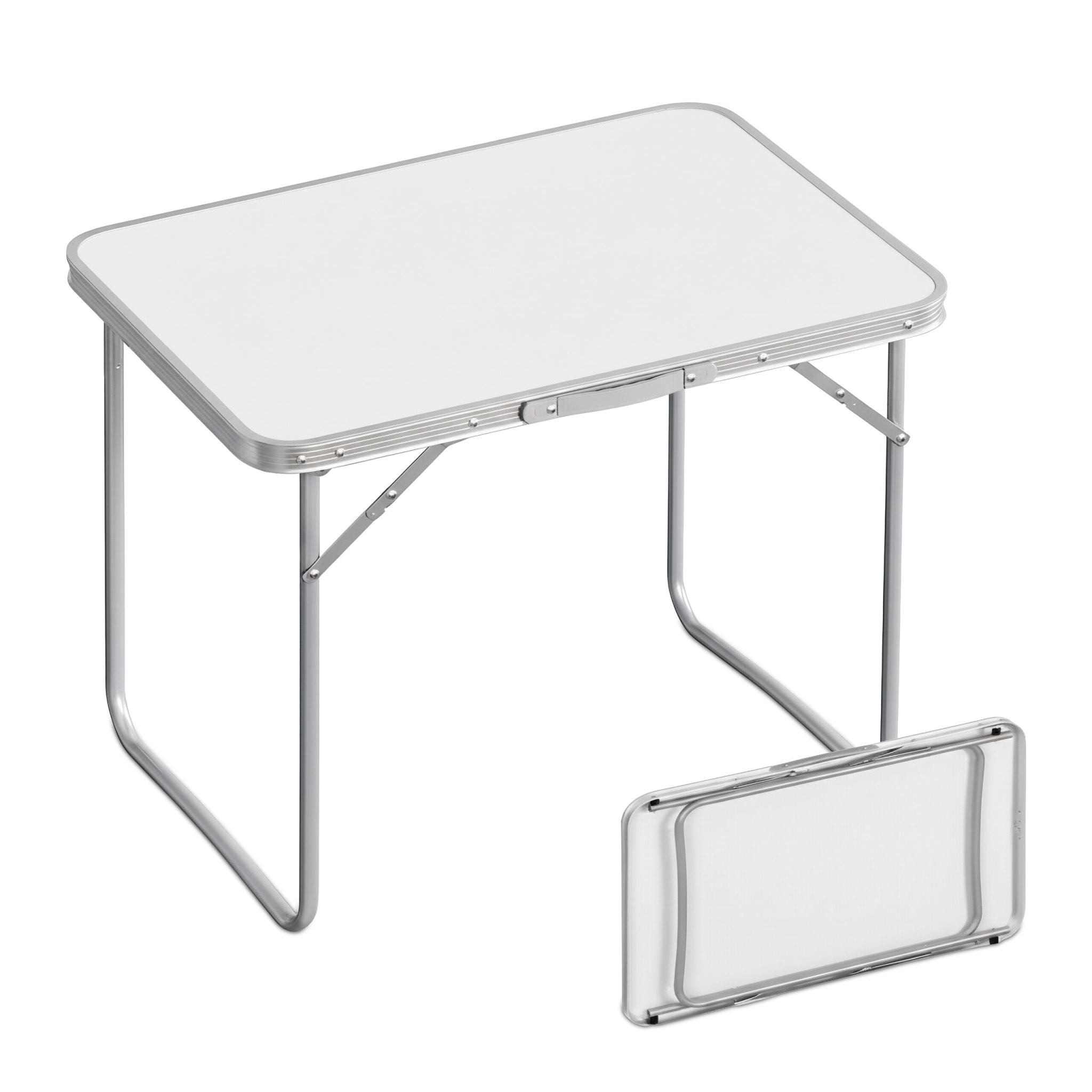 Klappbarer Campingtisch Weiss-Silber von Relaxdays