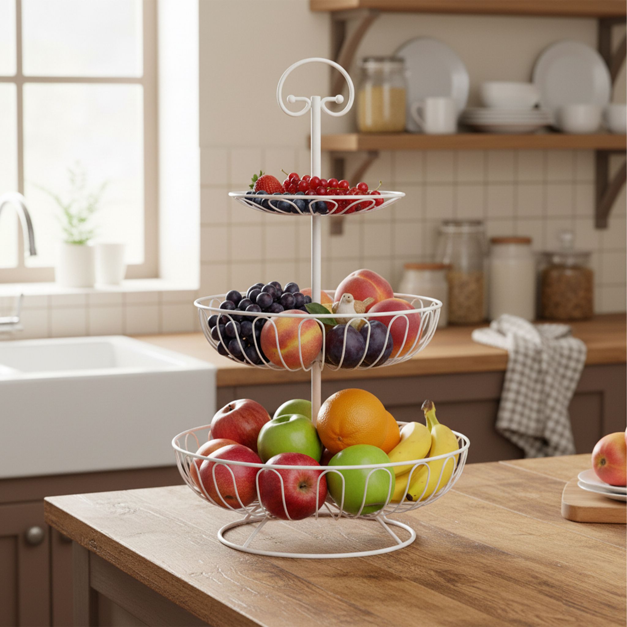 Obst Etagere 3 Etagen Weiss