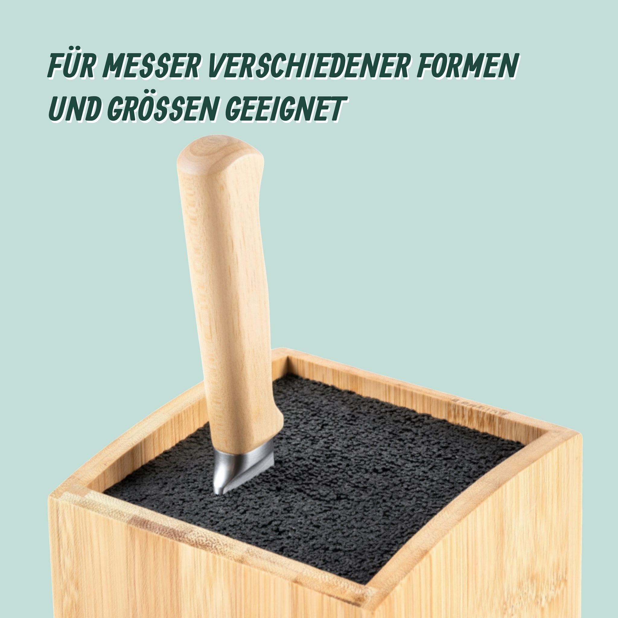 Messerblock Bambus 2 Etagen Hellbraun-Schwarz von Relaxdays