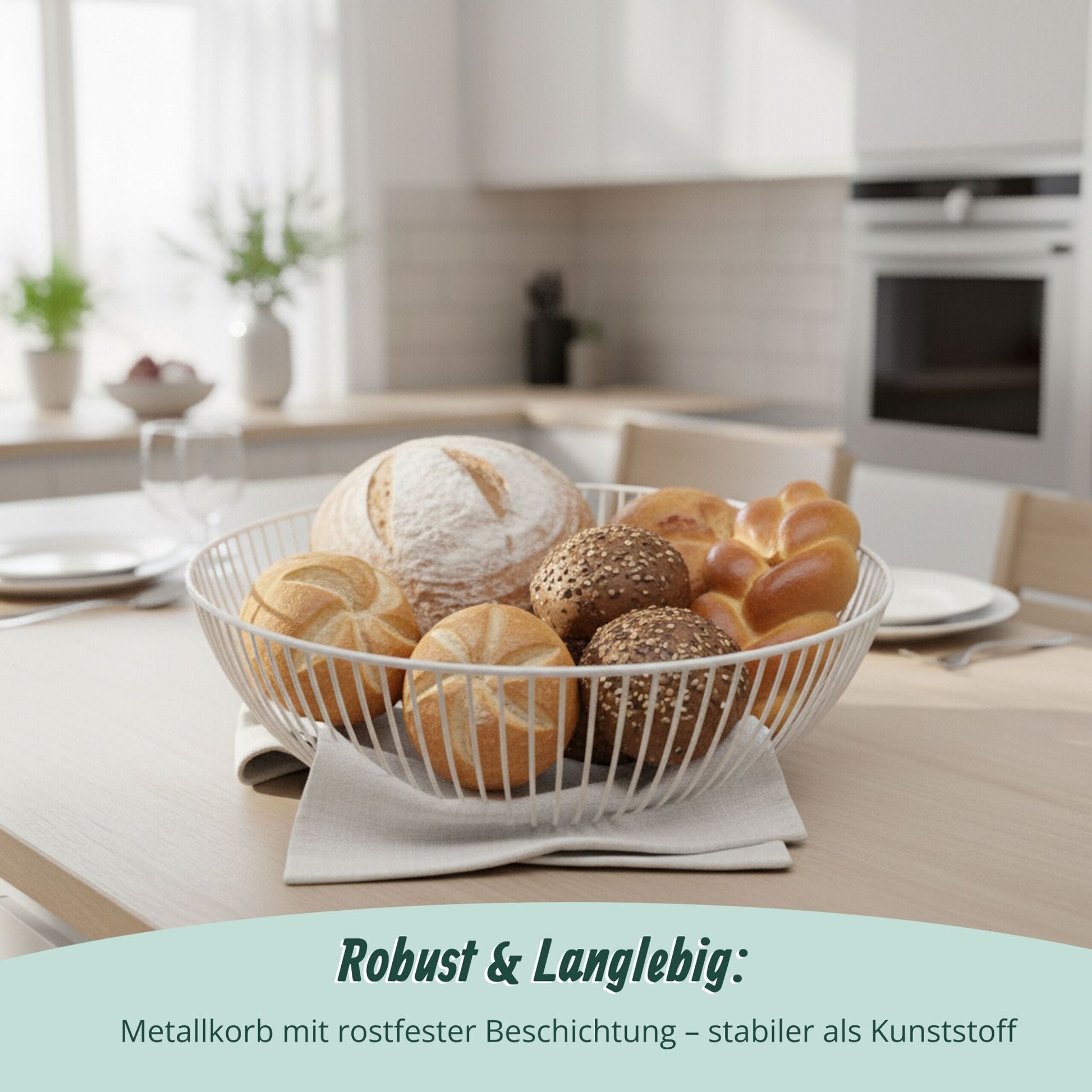 Obstschale Metall Weiss von Relaxdays