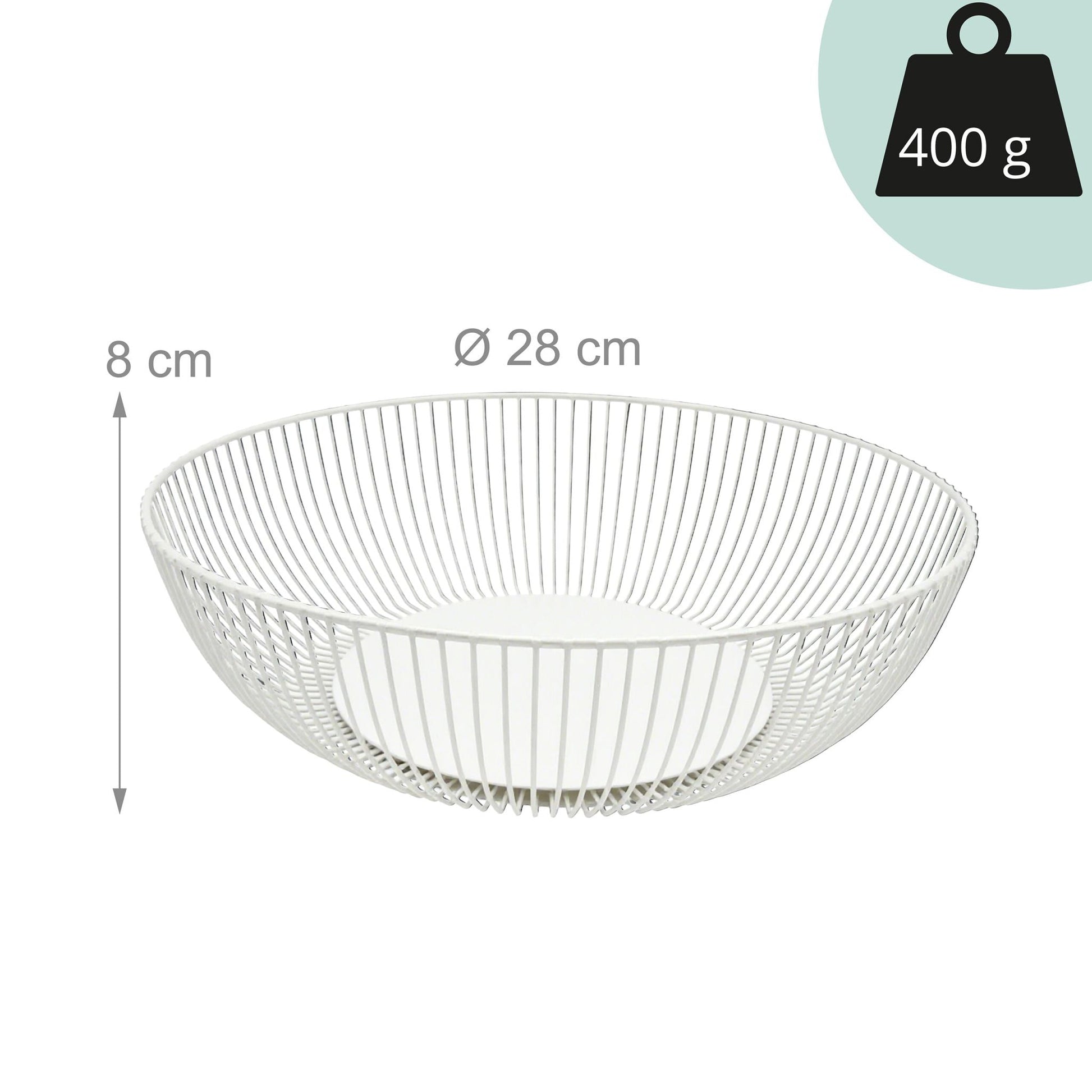 Obstschale Metall Weiss von Relaxdays