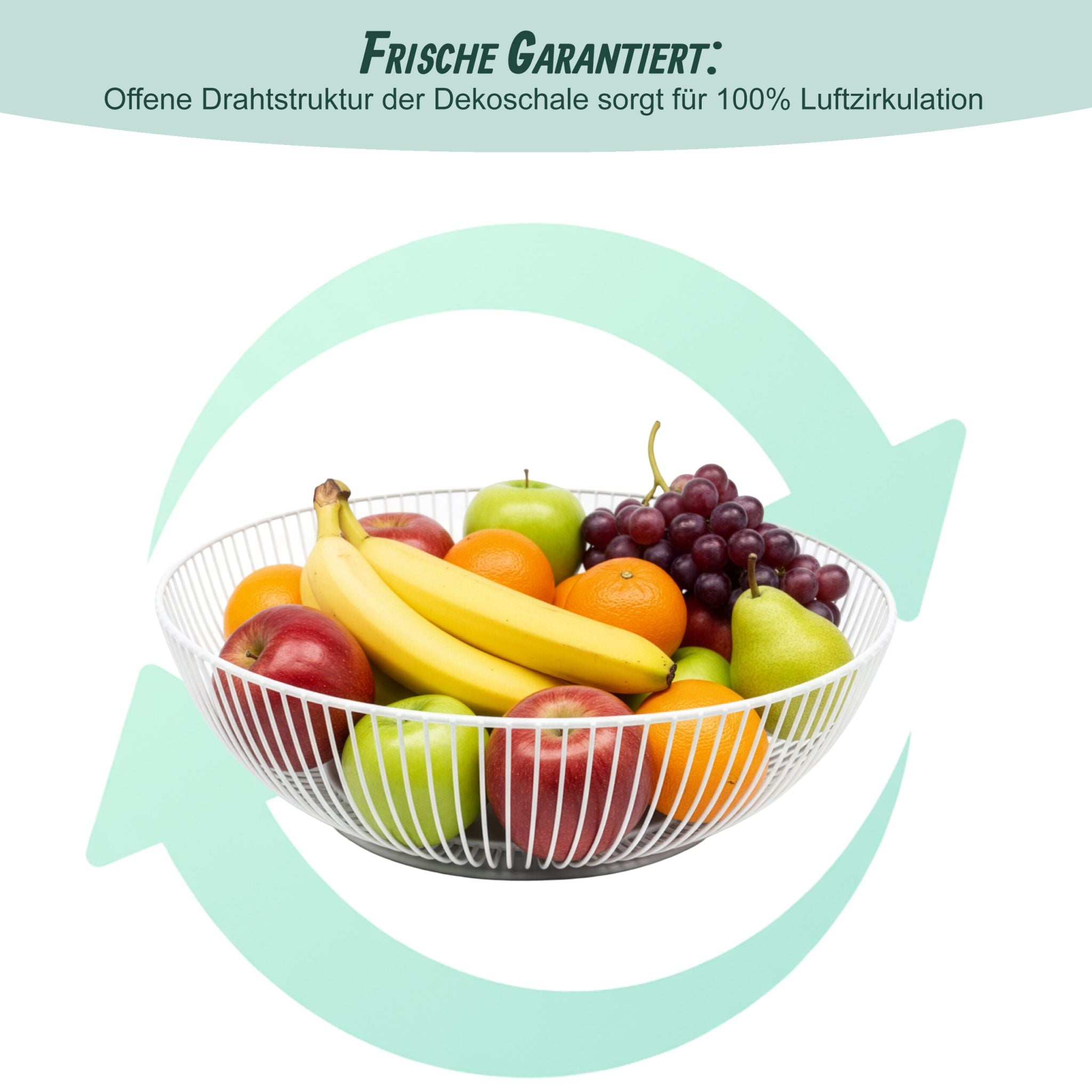Obstschale Metall Weiss von Relaxdays