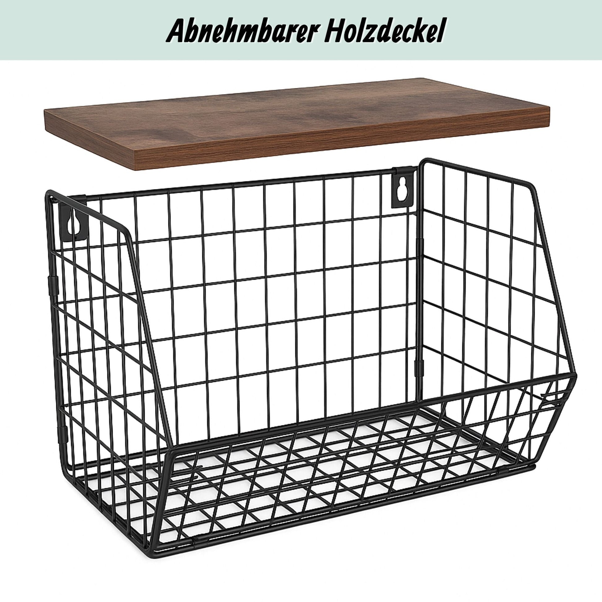 Obstkorb Wandregal Dunkelbraun-Schwarz von Relaxdays
