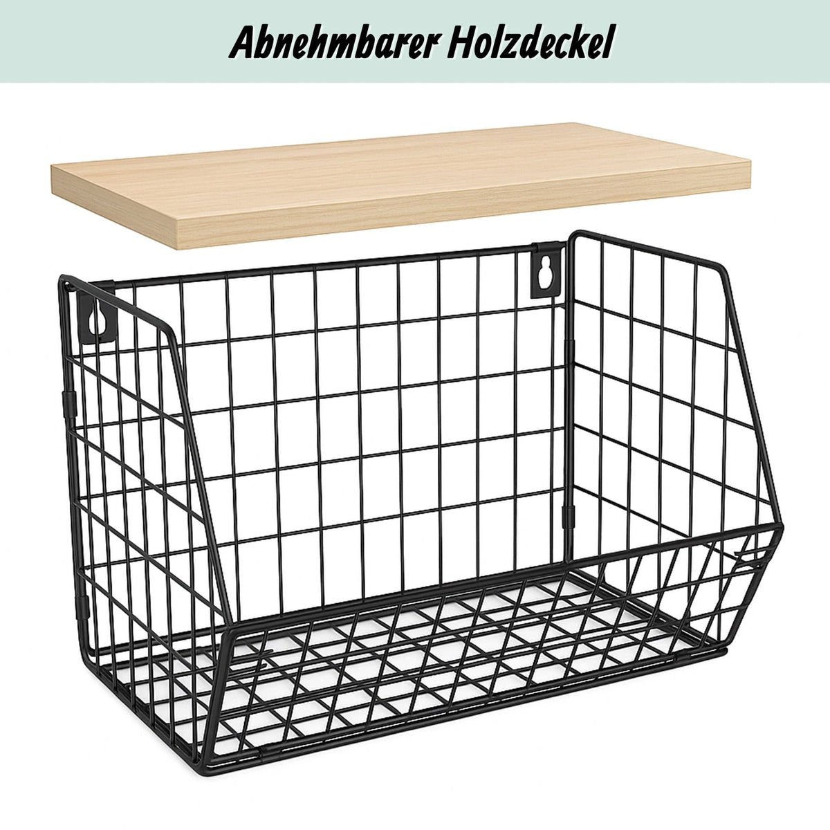 Obstkorb Wandregal Hellbraun-Schwarz von Relaxdays