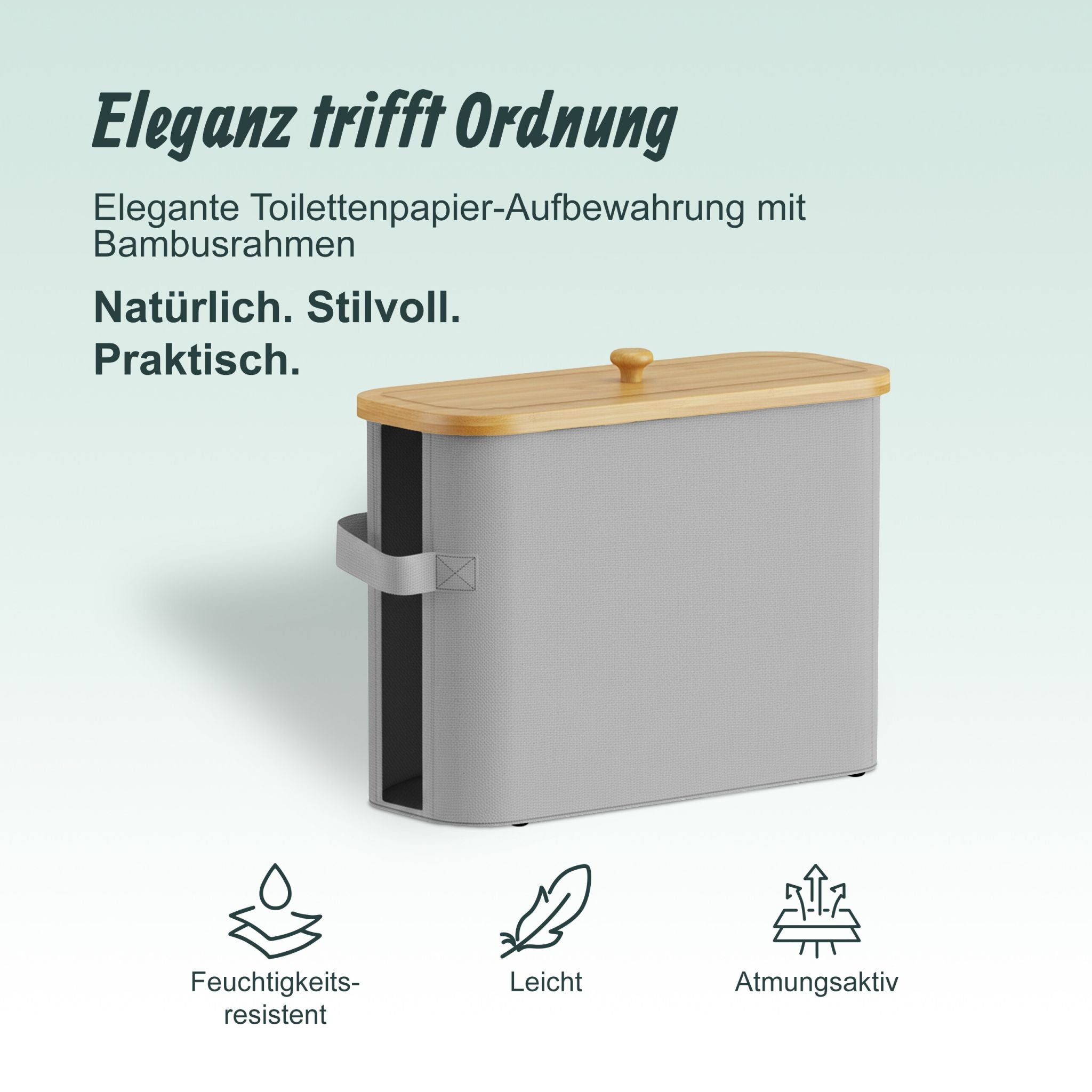 Toilettenpapier Aufbewahrung 12 Rollen Hellbraun-Grau