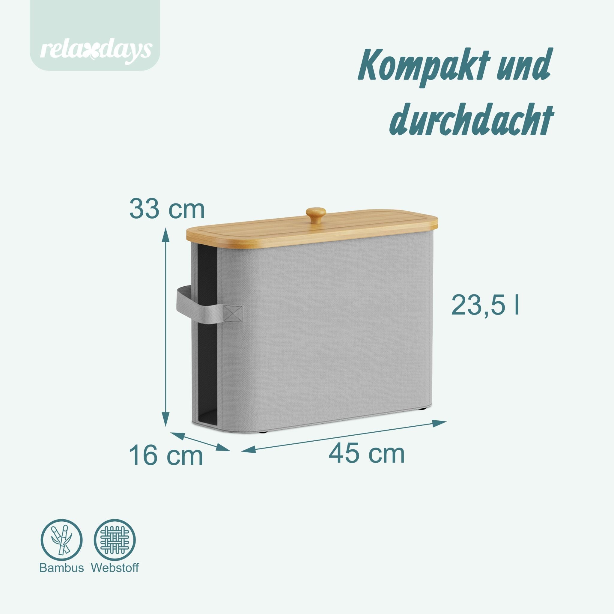 Toilettenpapier Aufbewahrung 12 Rollen Hellbraun-Grau