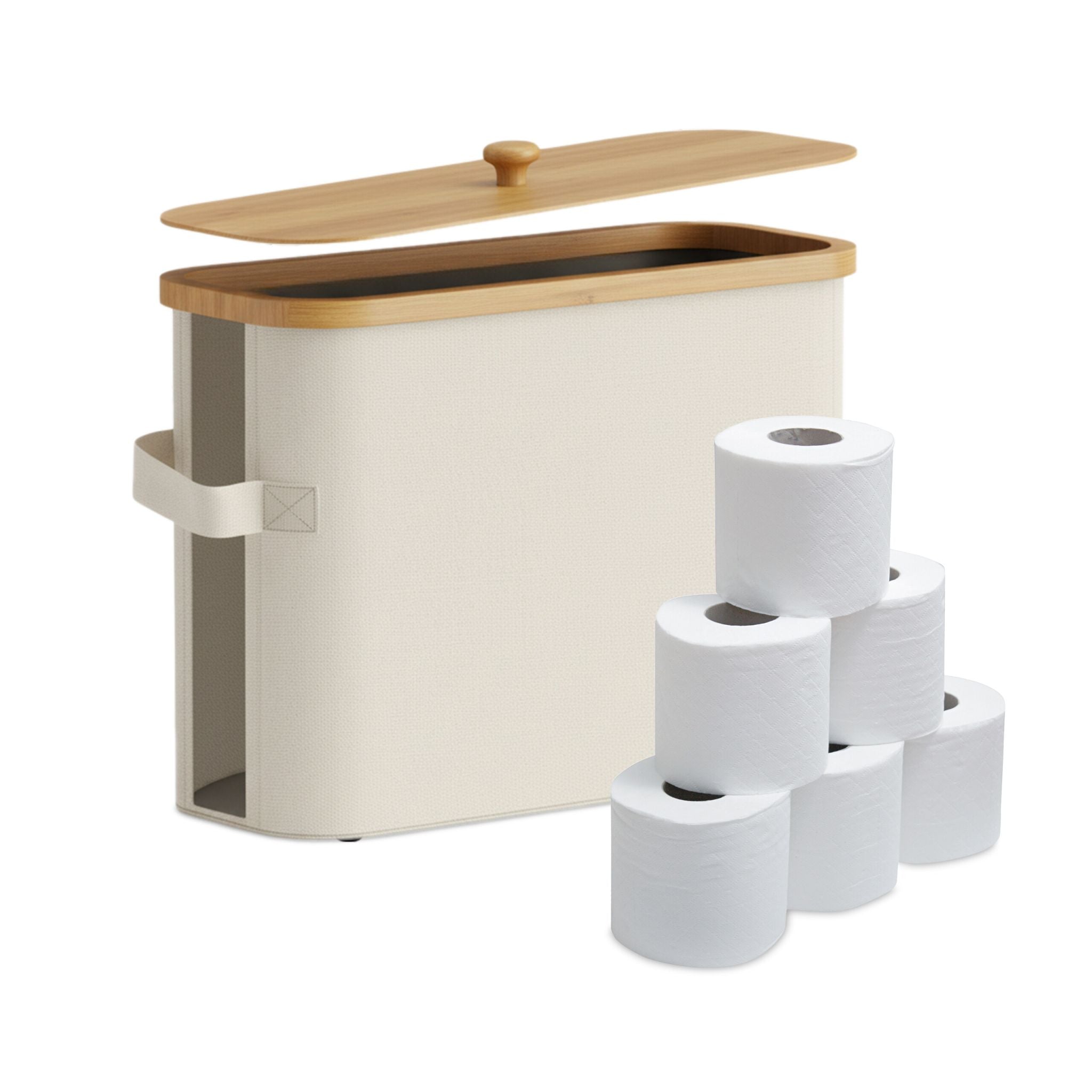 Toilettenpapier Aufbewahrung 12 Rollen Beige-Hellbraun