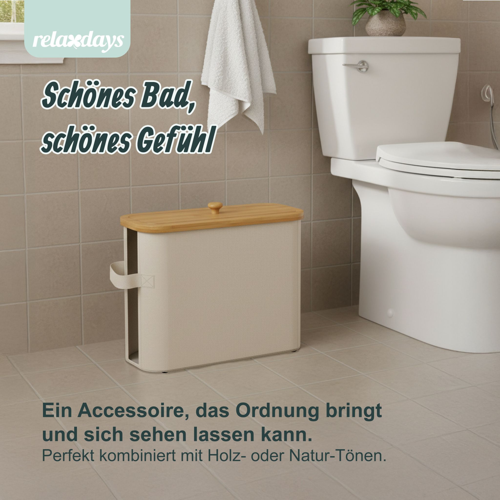 Toilettenpapier Aufbewahrung 12 Rollen Beige-Hellbraun