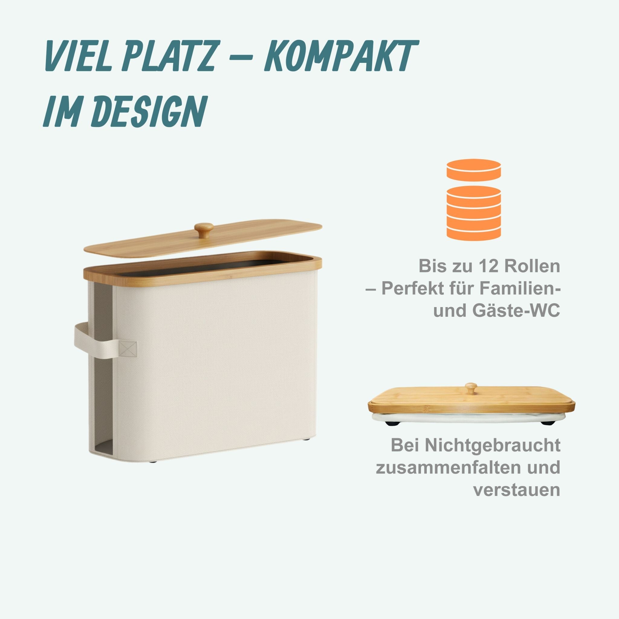 Toilettenpapier Aufbewahrung 12 Rollen Beige-Hellbraun
