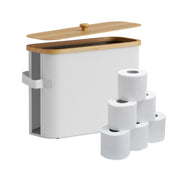 Toilettenpapier Aufbewahrung 12 Rollen Weiss-Hellbraun